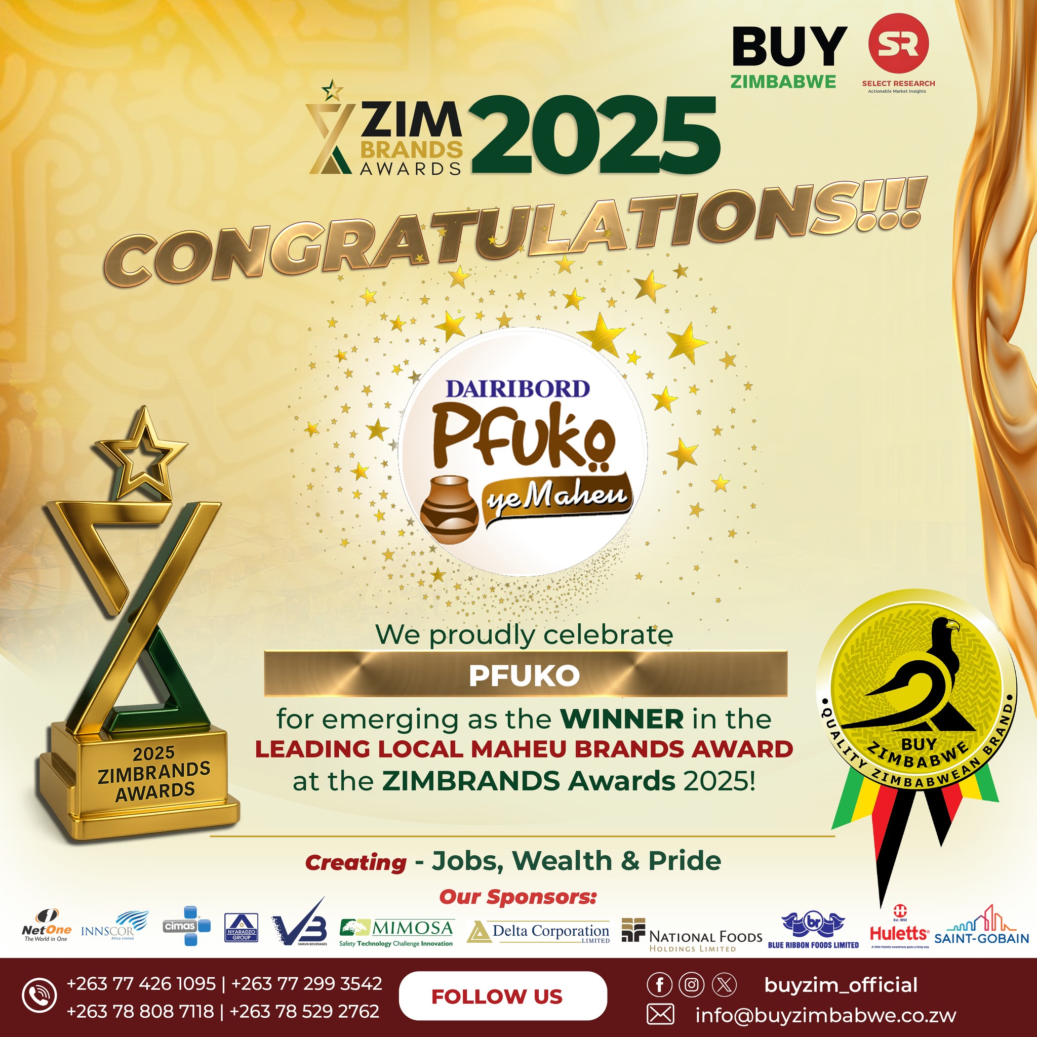 Buy Zimbabwe - 🏆 Congratulations to PFUKO We proudly... | Facebook