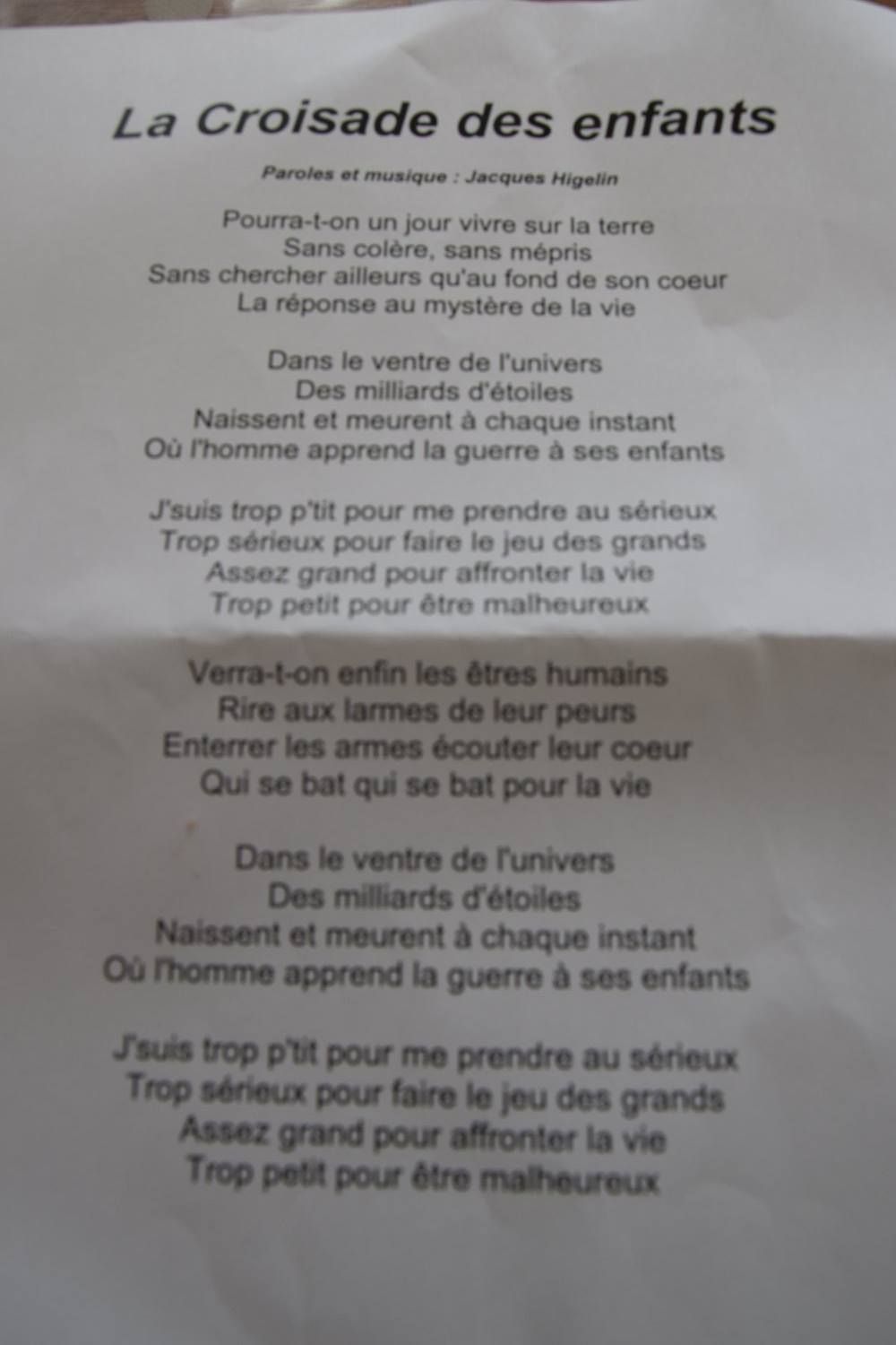Jacques Higelin La Croisade Des Enfants Paroles