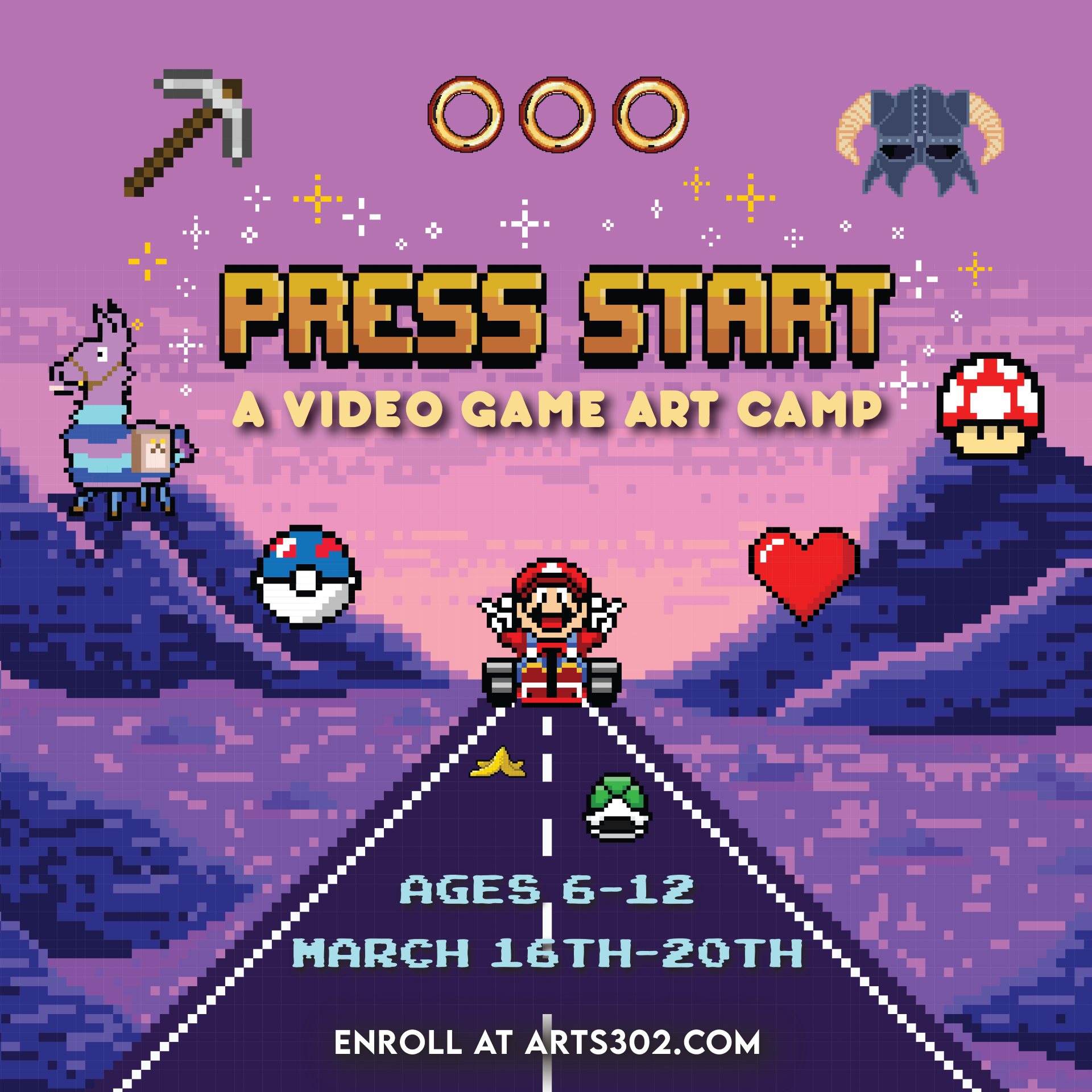 Arts - 🎮 PRESS START: Video Game Art Camp (Ages 6–12) 🎮 From Minecraft ...