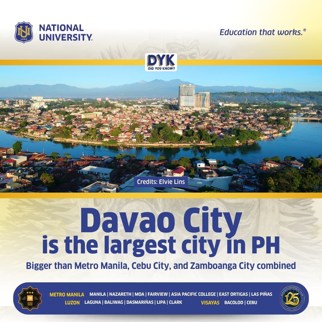 NU - Davao City, spanning approximately 2,443.61 km², is the largest ...
