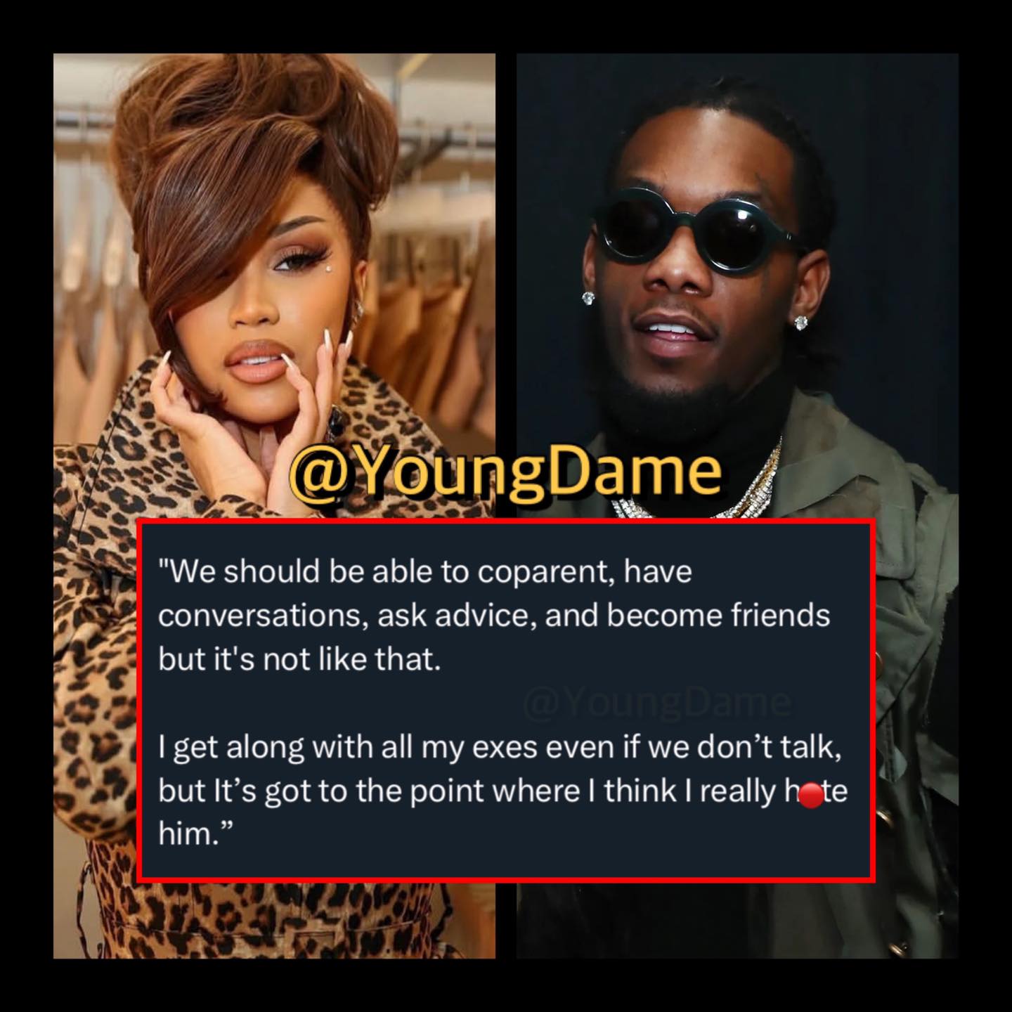 Young Dame - #CardiB speaks on divorce with #Offset‼️👀😳 | Facebook