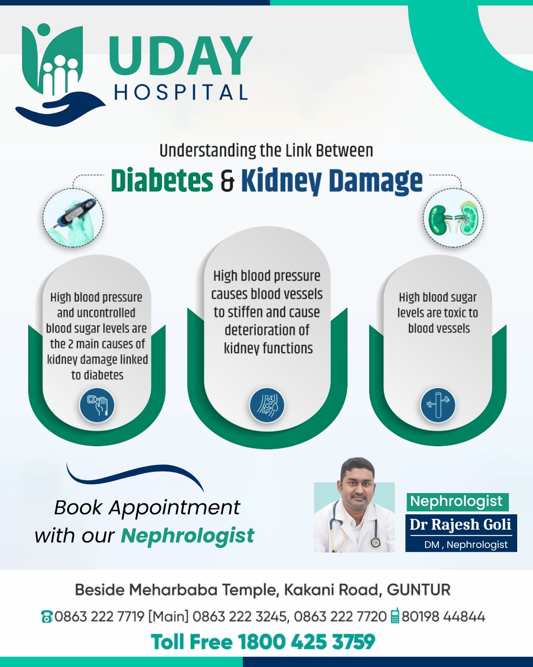 Uday - 🩺 Understanding the Link Between Diabetes & Kidney Damage 🩺 Did ...