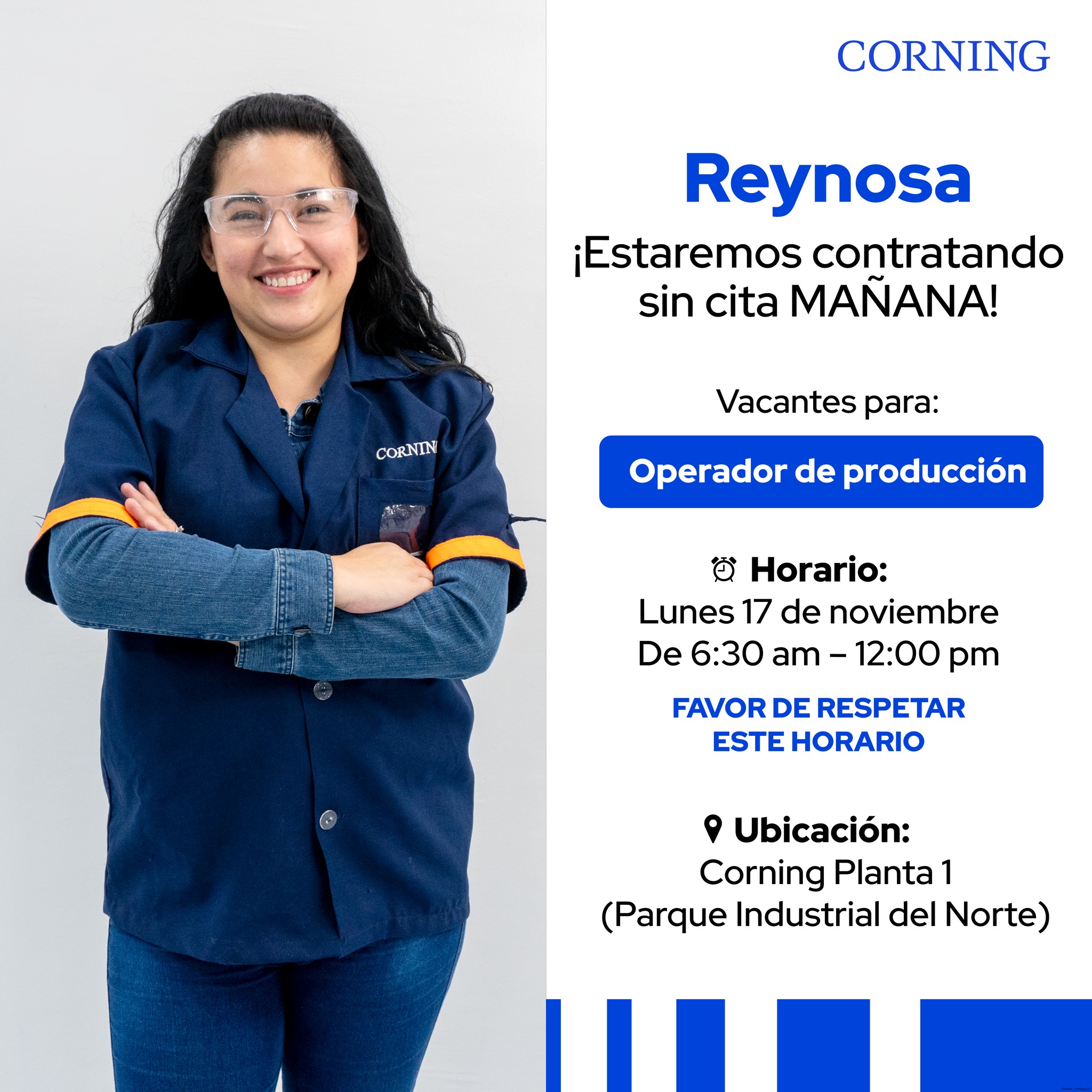 Corning - ⭐️¡REYNOSA, estaremos contratando Operadores de Producción ...