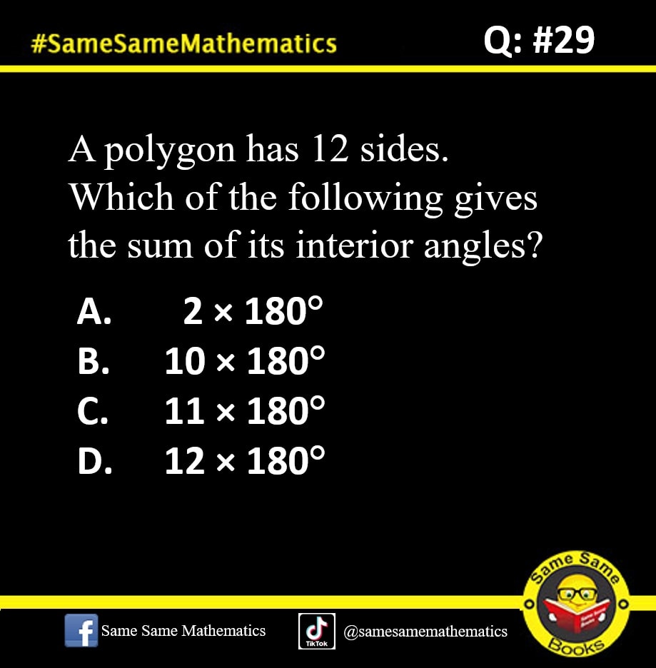 Same - Problem on sum of interior angles in a polygon. # ...