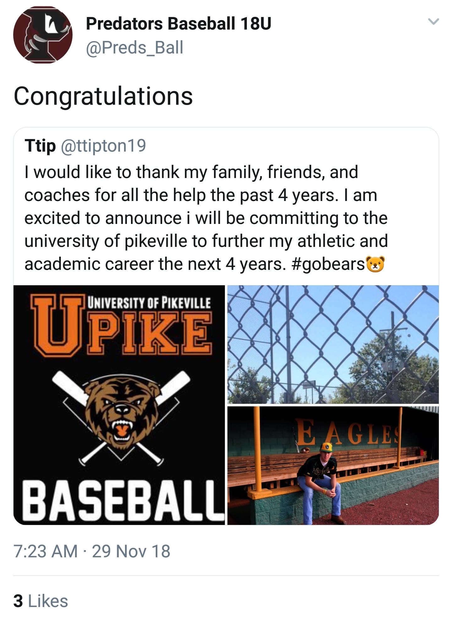 Blue Sox Baseball class of 2020