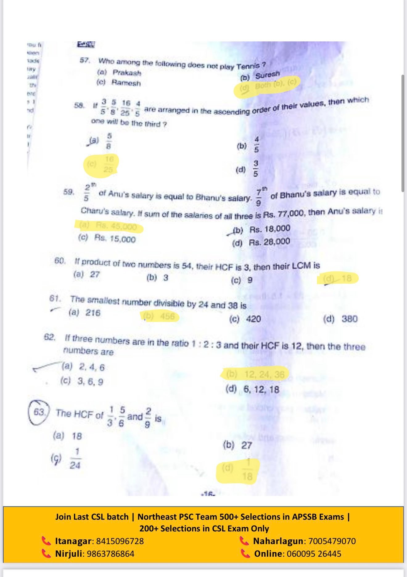 Northeast PSC - APSSB CHSL 2025 Question Paper | Set-A... | Facebook
