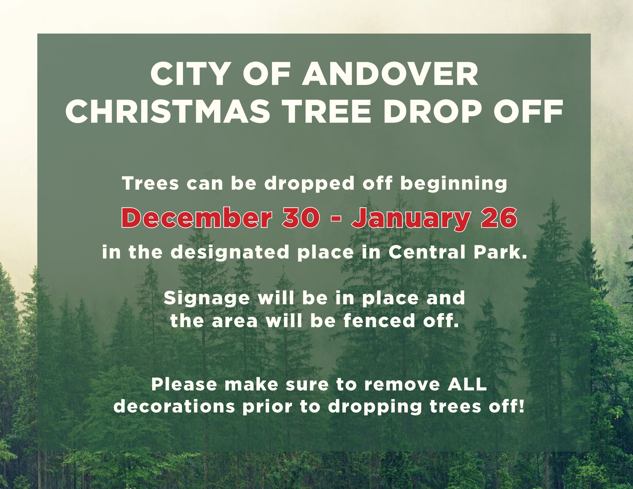 The Christmas tree... - City of Andover Parks and Recreation | Facebook