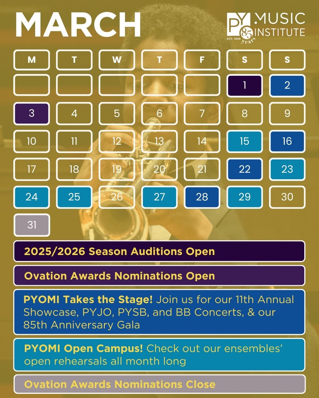 PYO - PYOMI comes alive this March! Our calendar is brimming with ...