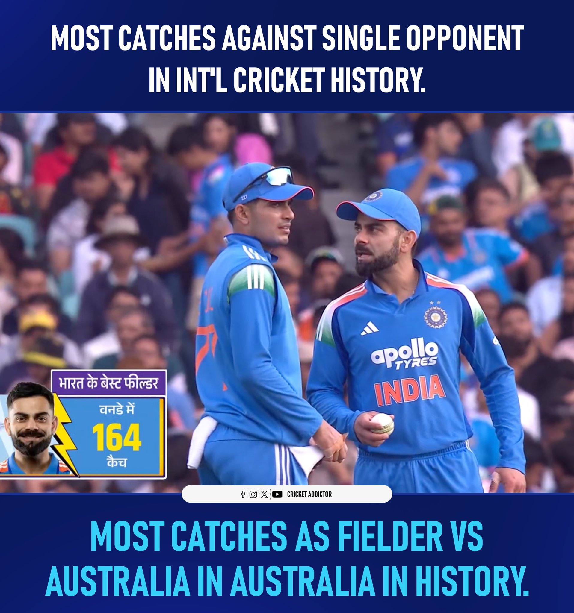 Cricket - Virat Kohli now holds the record for most catches as a ...