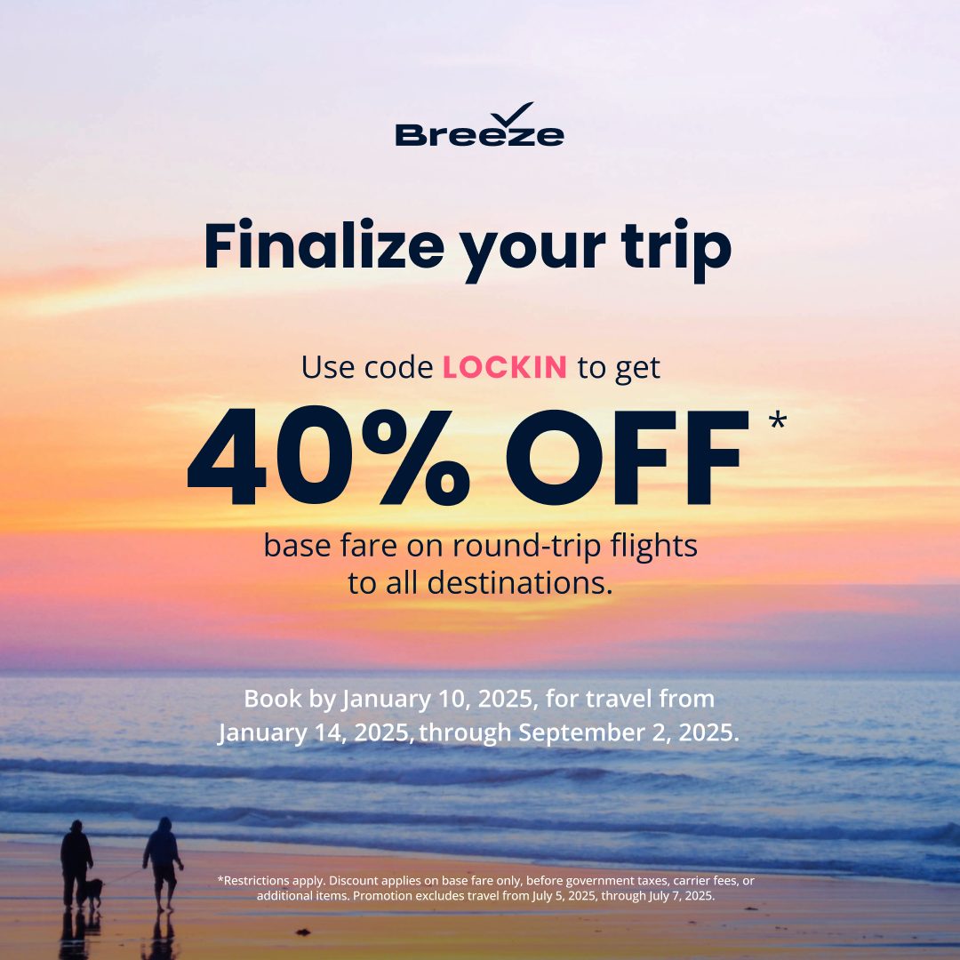 Breeze Airways - The early bird gets… vacation! ️ Use...