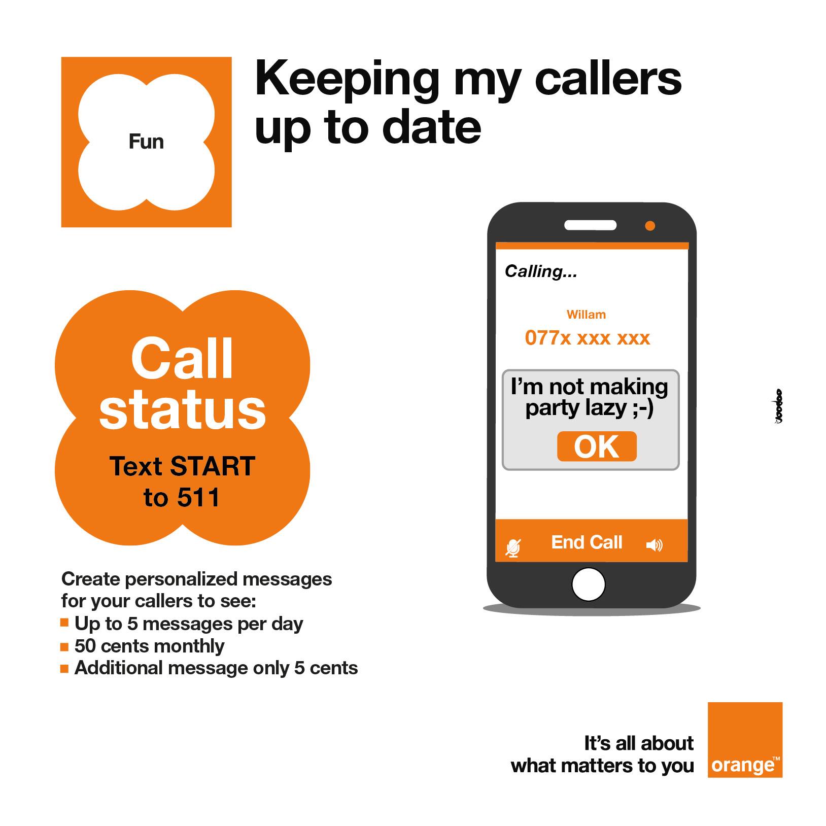 Orange - Create personalized messages (call status) on... | Facebook