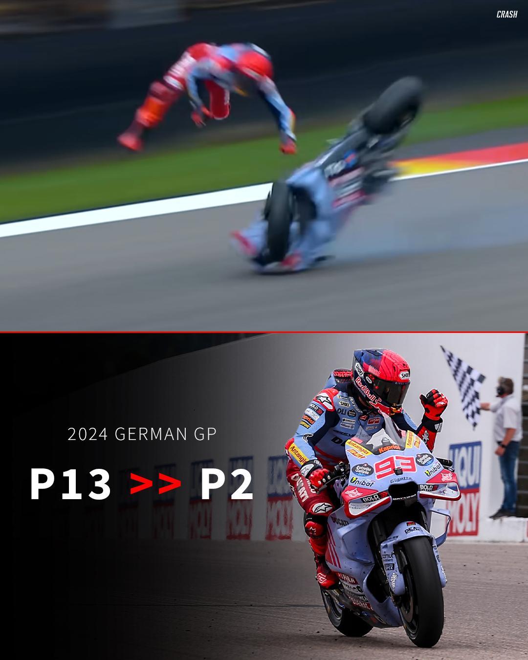 Crash - Despite breaking a finger and heavy bruising to his ribs after ...