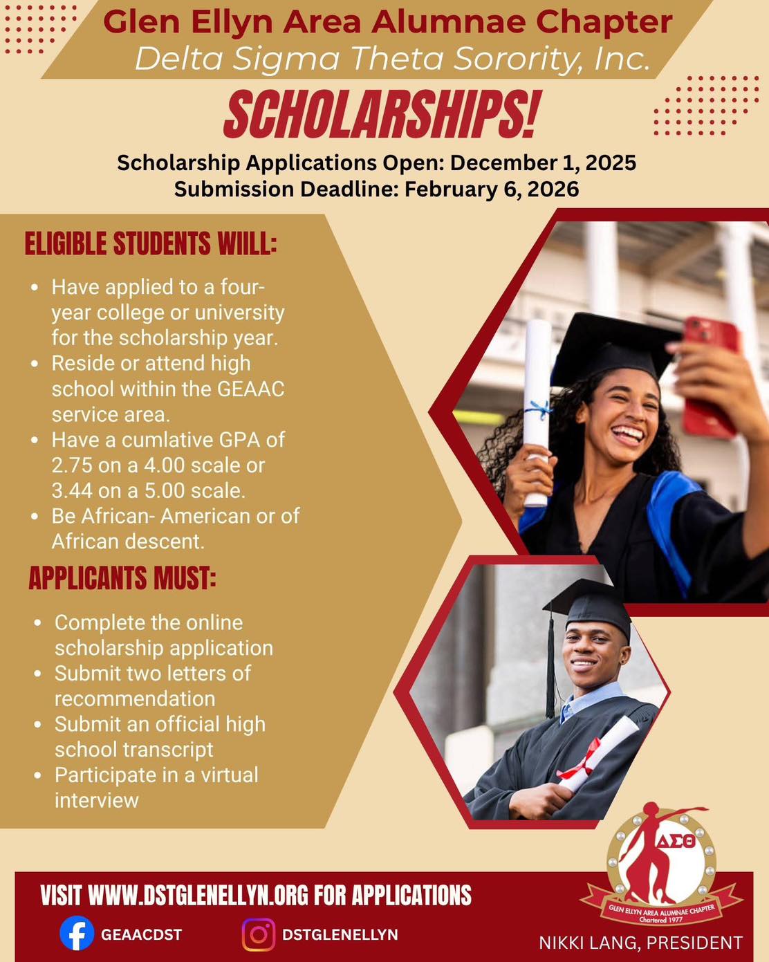 Glen - 🎓 GEAAC SCHOLARSHIPS ARE NOW OPEN! 🎓 The Glen Ellyn Area Alumnae ...