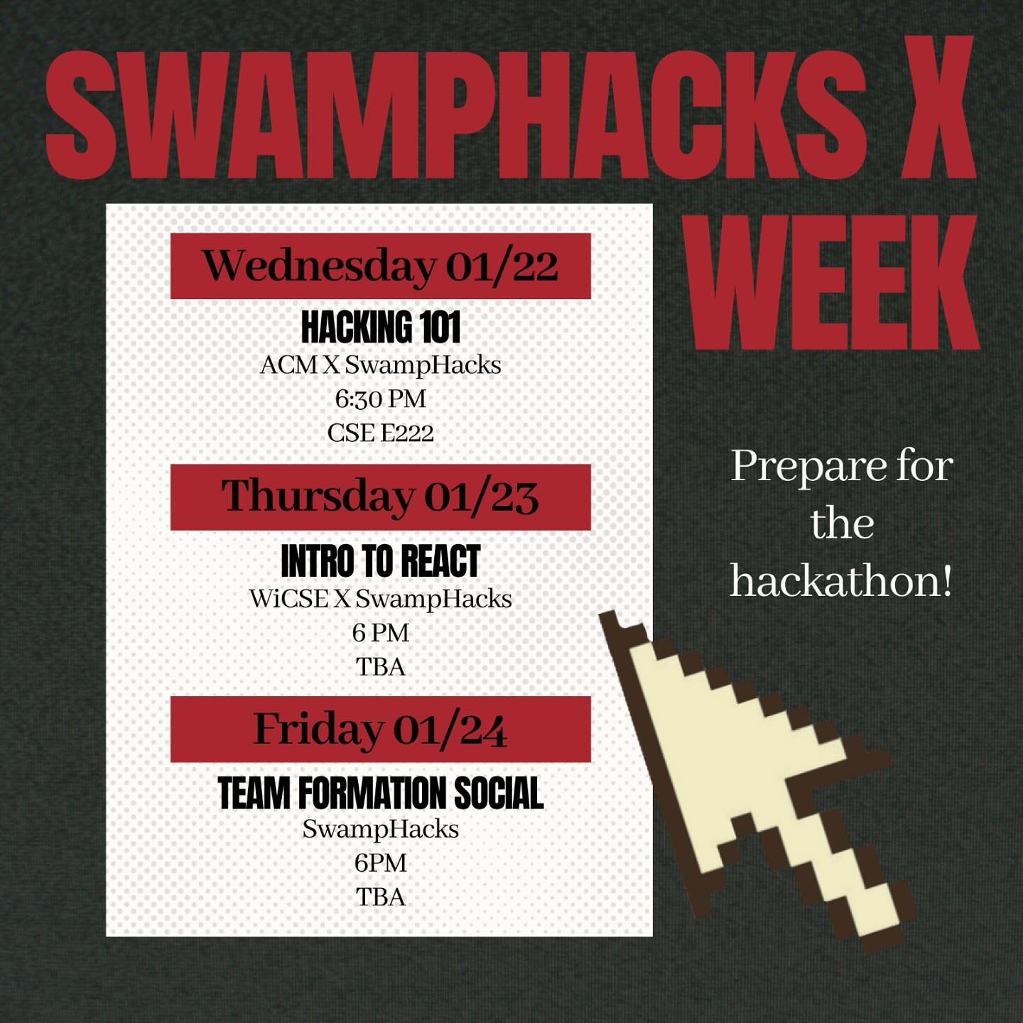 SwampHacks - Get ready for the hackathon with our... | Facebook