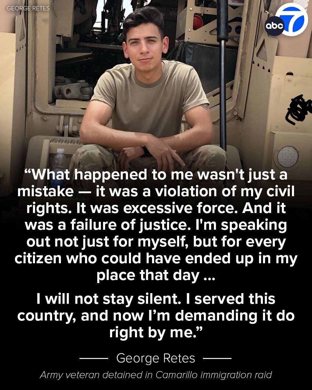 ABC7 - An Army veteran, who was detained for several days after an ...