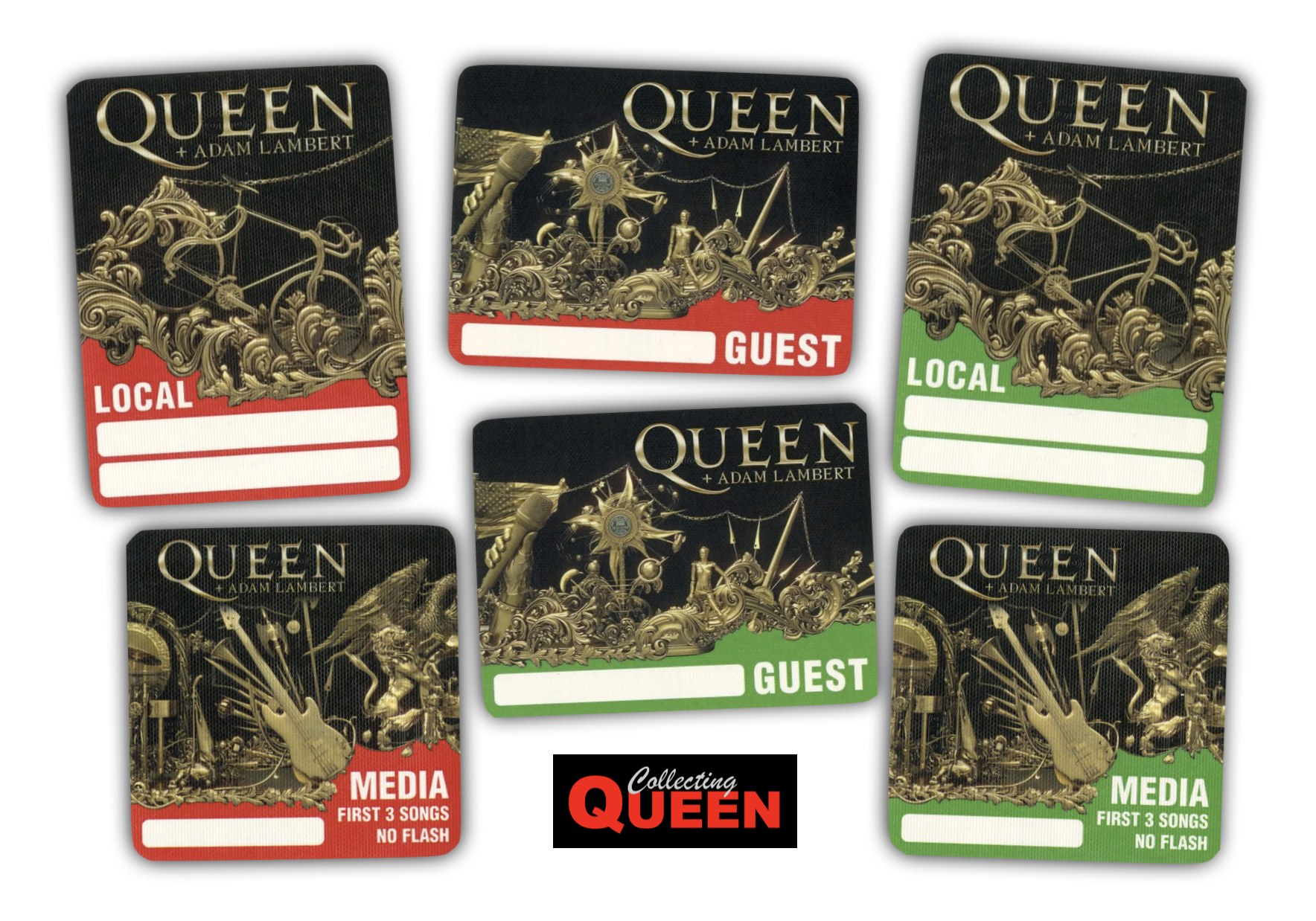 A selection of Queen + Adam Lambert tour passes. Thanks to Richard