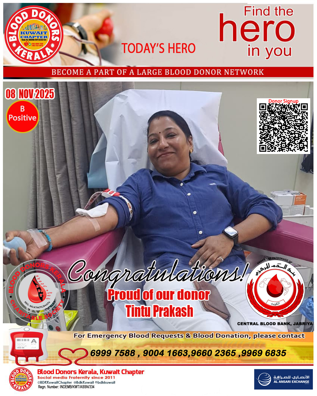 Blood - A true act of kindness! ️ Congratulations to today’s hero ...