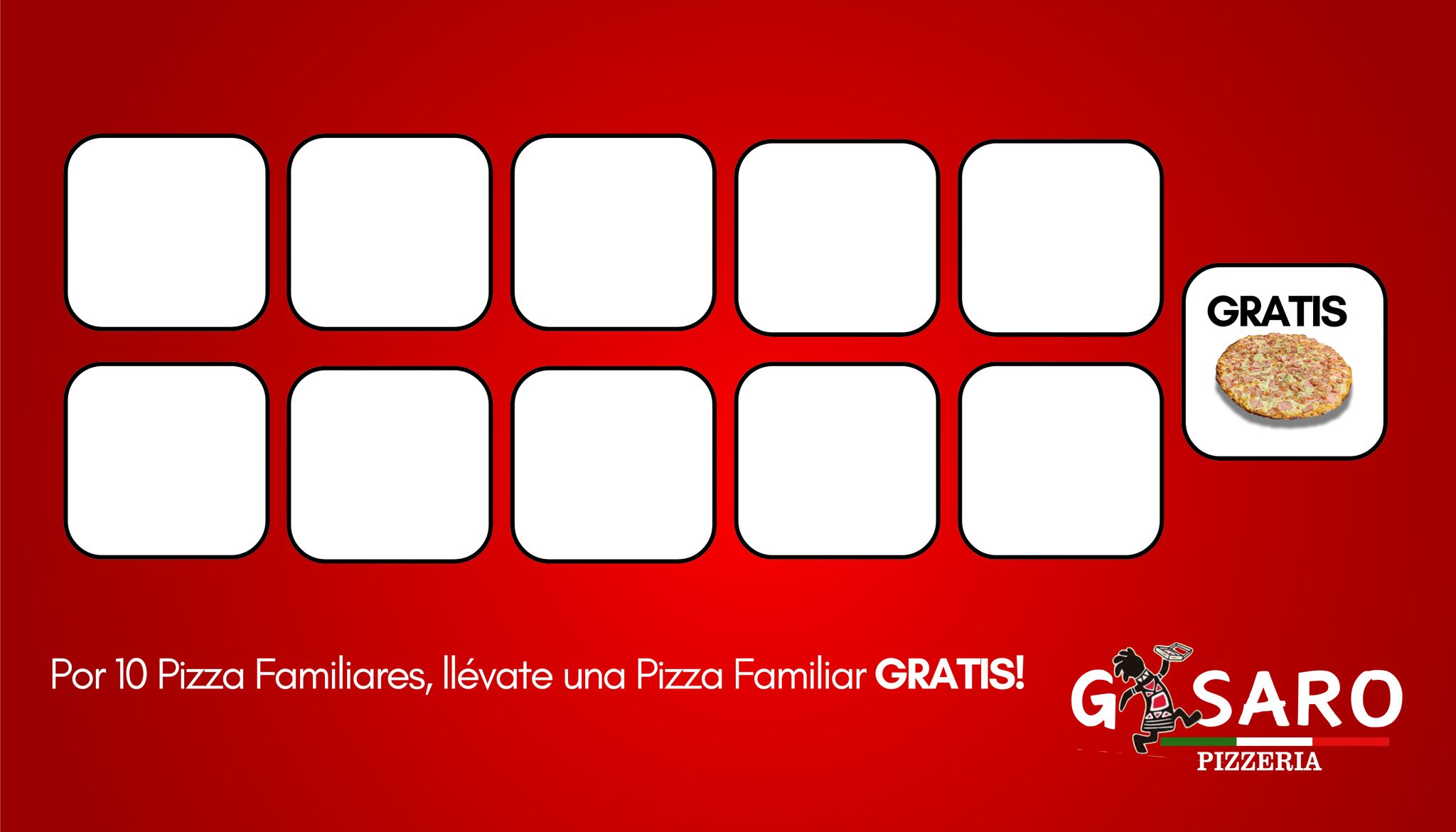 Gasaro - 📣𝑷𝑰𝑫𝑬 𝑻𝑼 𝑻𝑨𝑹𝑱𝑬𝑻𝑨💳! 𝗔𝗰𝘂𝗺𝘂𝗹𝗮 𝟭𝟬 𝗽𝗶𝘇𝘇𝗮𝘀 𝗳𝗮𝗺𝗶𝗹𝗶𝗮𝗿𝗲𝘀, 𝘆𝗮 𝘀𝗲𝗮𝗻 𝗲𝗻 ...