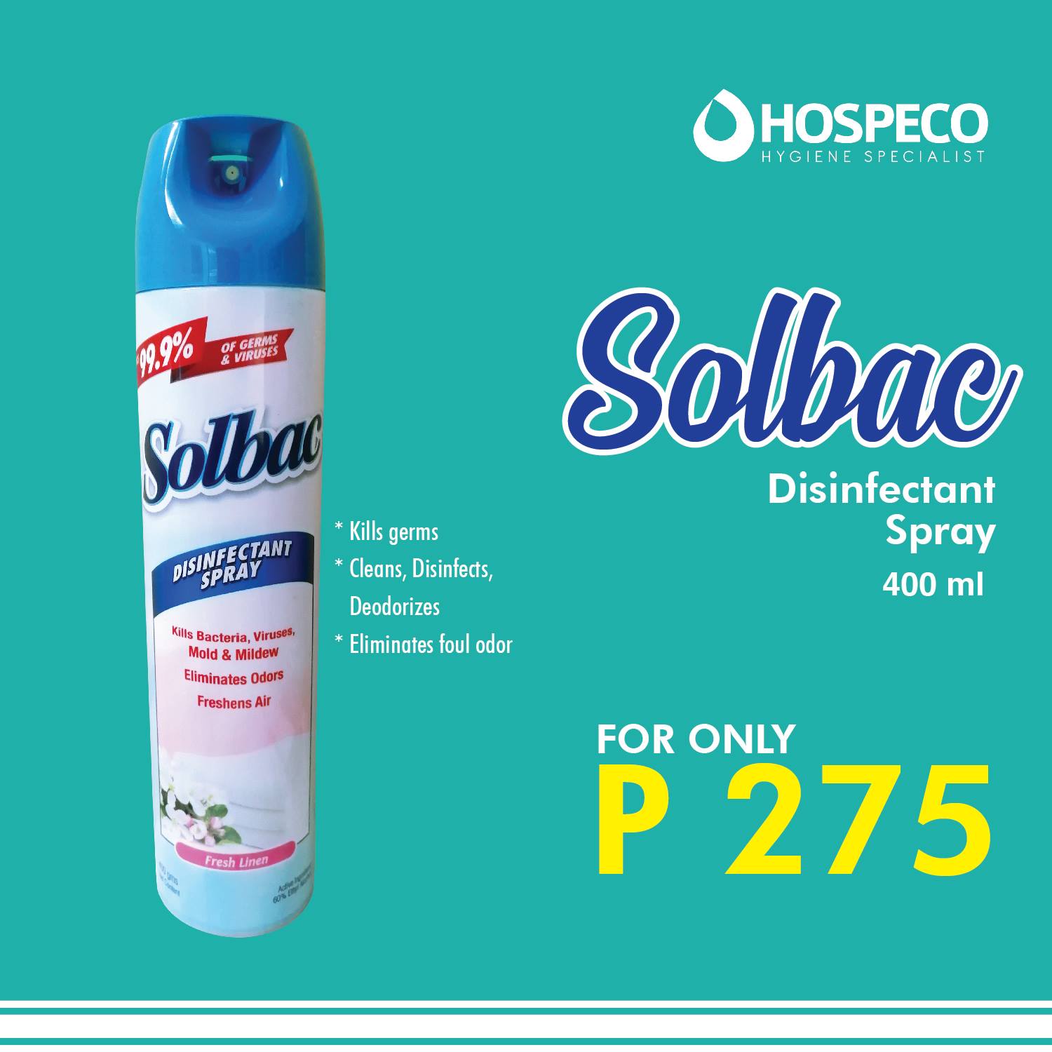 Hospeco Philippines Inc. - Solbac disinfects the Air and Soft Surfaces ...