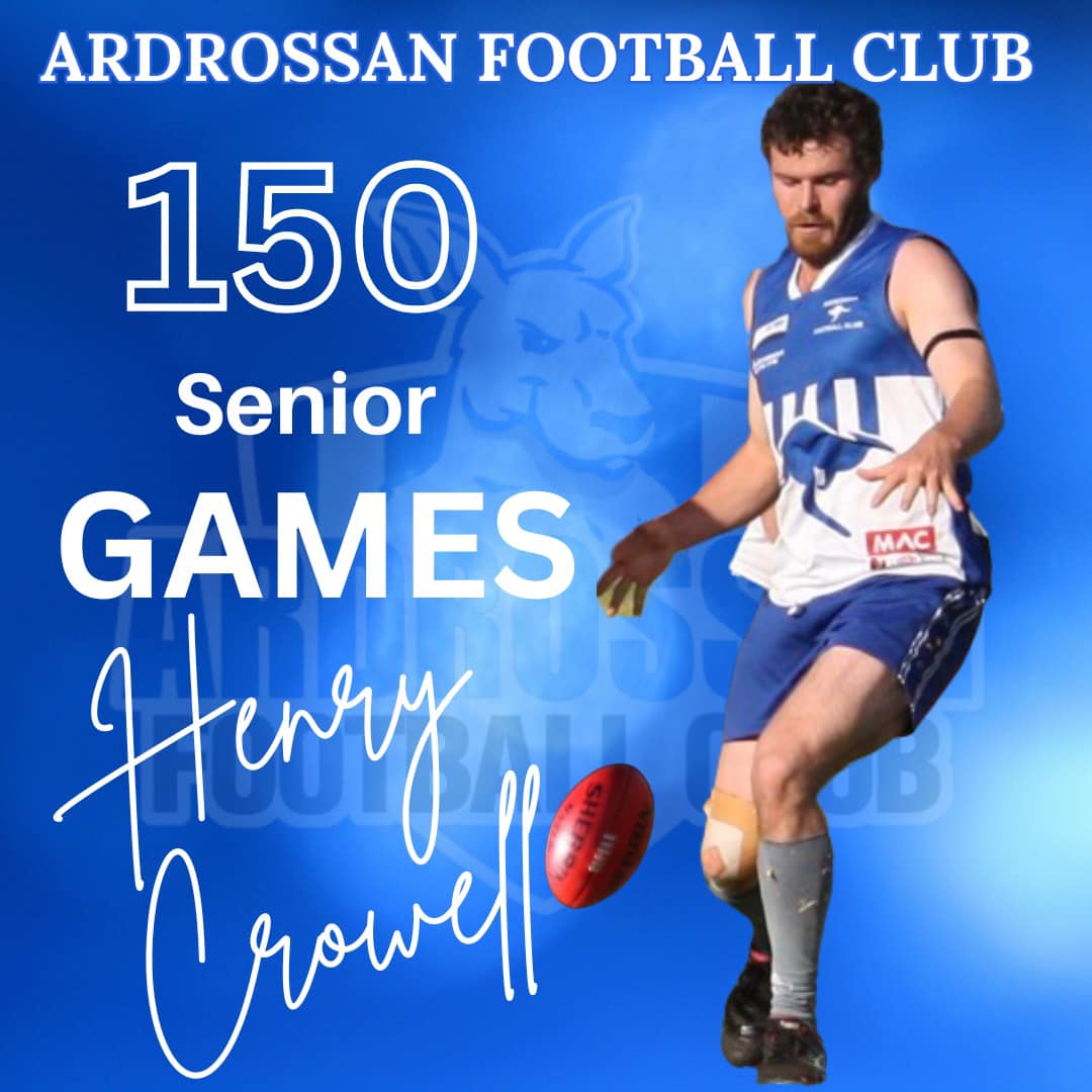Ardrossan - 🔵⚪️ 150 GAMES ⚪️🔵 Congratulations to Henry Crowell on ...