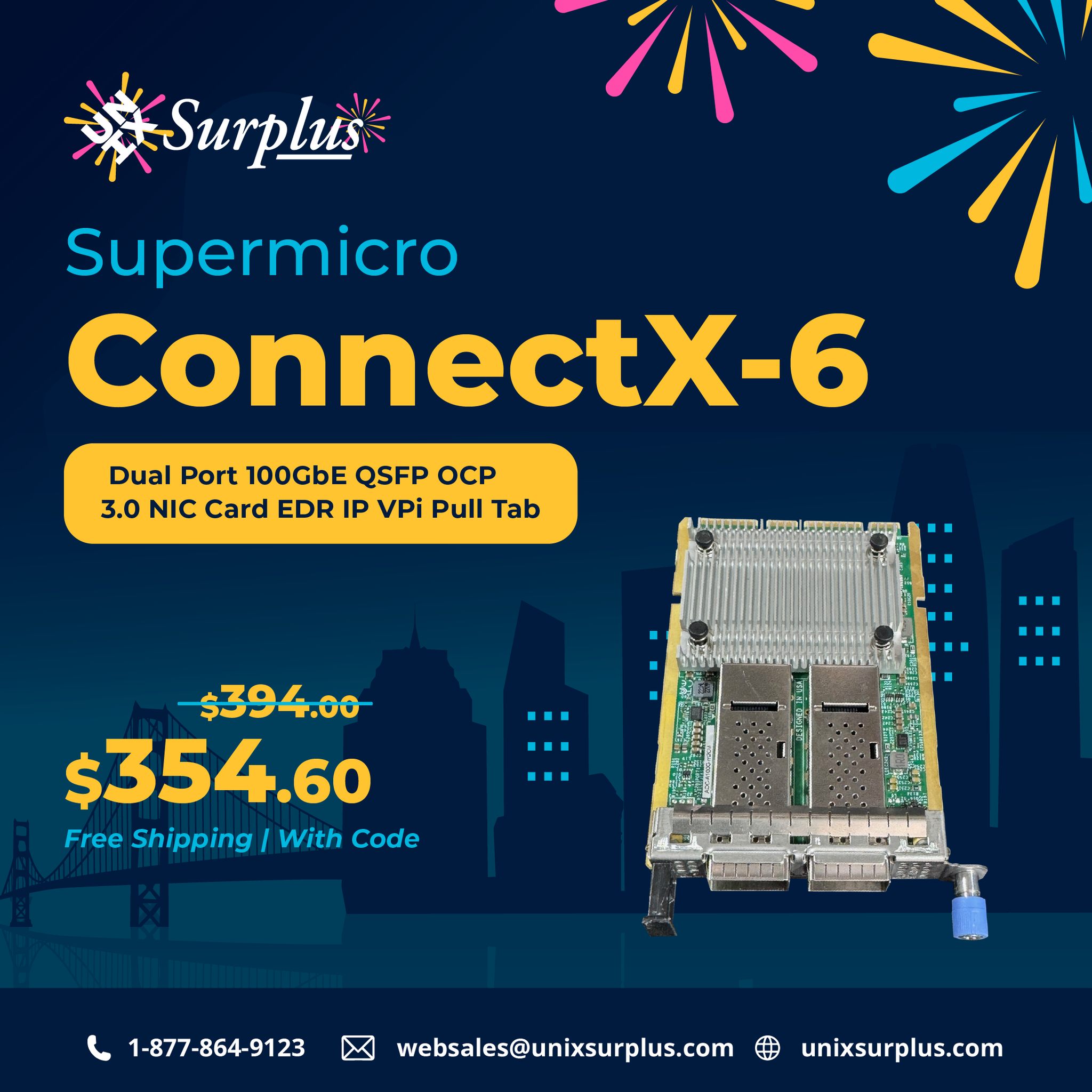 UNIXSurplus, - Supermicro ConnectX-6 Dual Port 100GbE QSFP OCP 3.0 NIC ...
