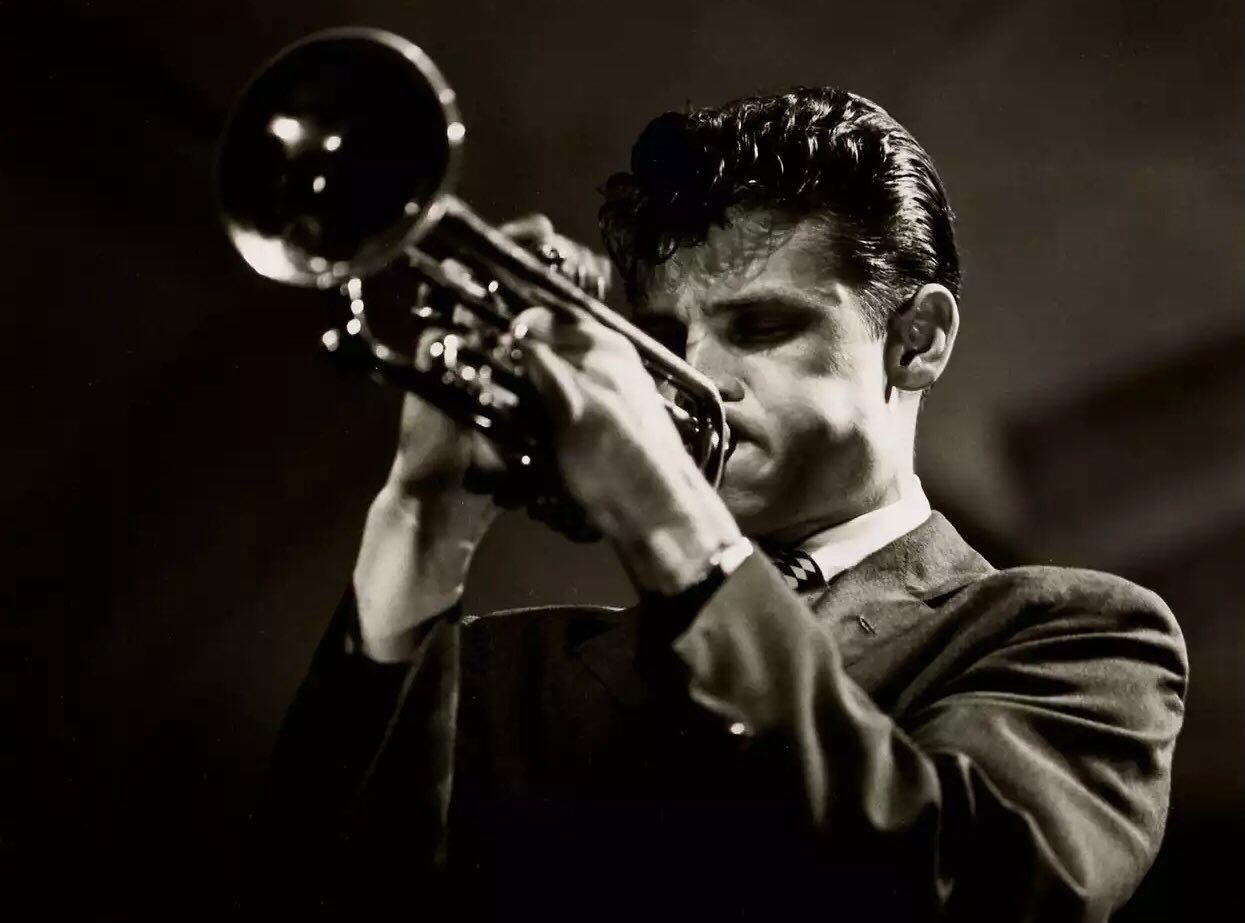 Chet Baker at Birdland, 1955. Photo by Carol Reiff