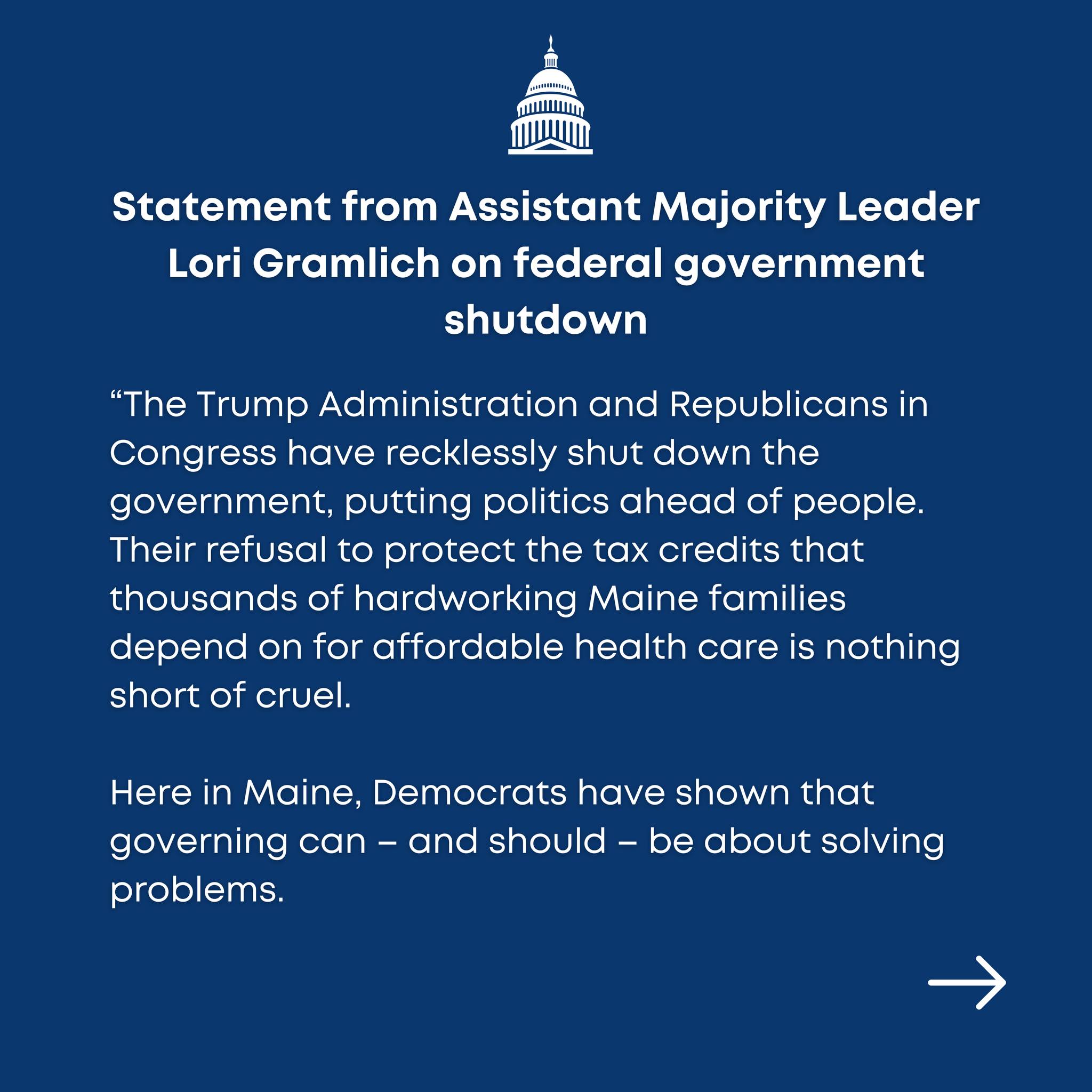 Statement from Assistant Majority... - Maine House Democrats | Facebook