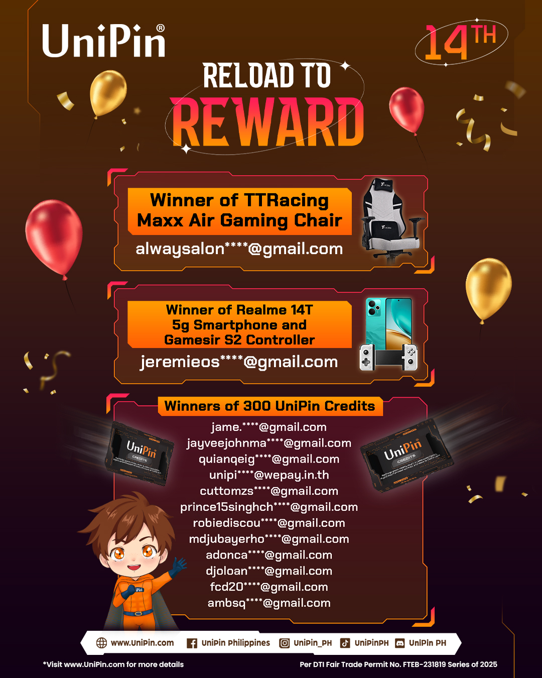 UniPin - 🥳CONGRATULATIONS TO THE WINNERS!🥳 Please expect an email from ...