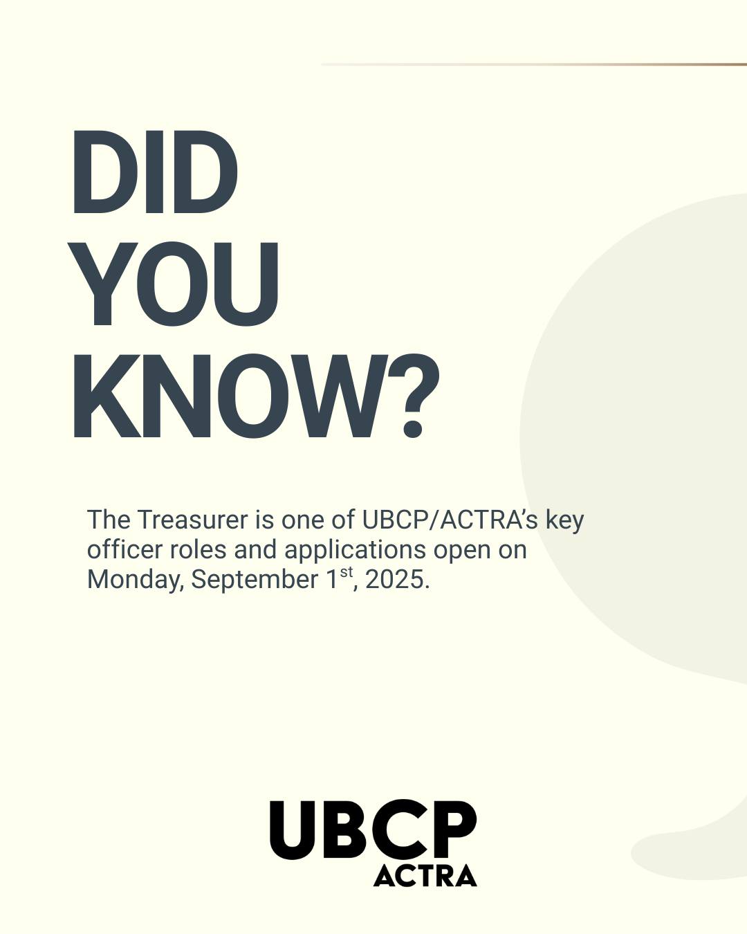 UBCP / ACTRA - Did You Know? The Treasurer is one of... | Facebook