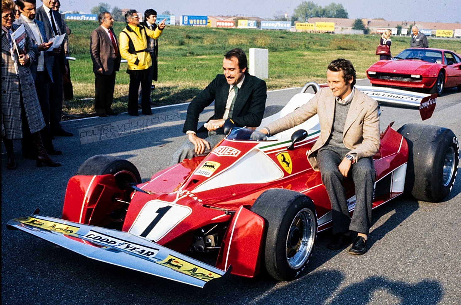 year 1976 Fiorano, Italy Lauda and Regazzoni at Ferrari 312 T2