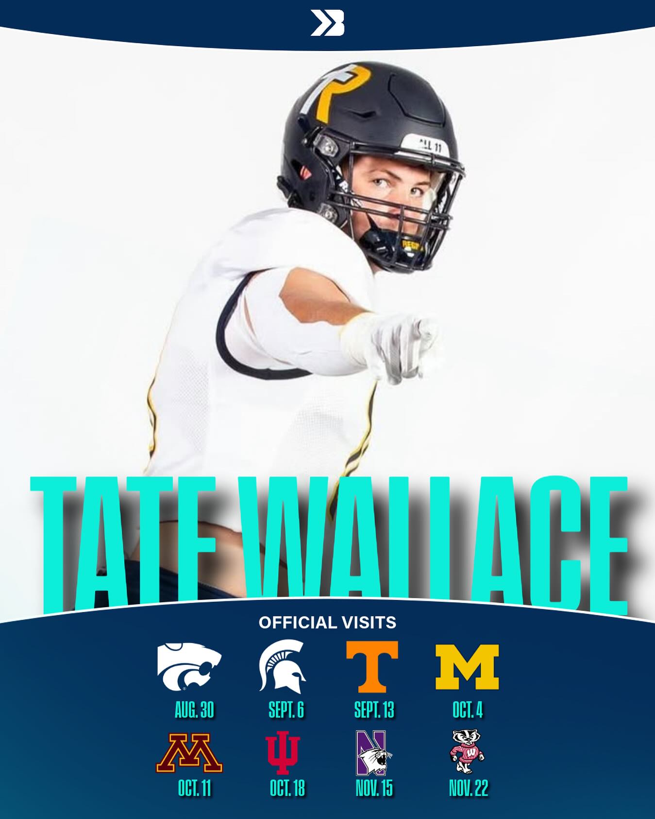 Bound - Iowa City Regina 4⭐️ Tate Wallace has locked in his visits for ...
