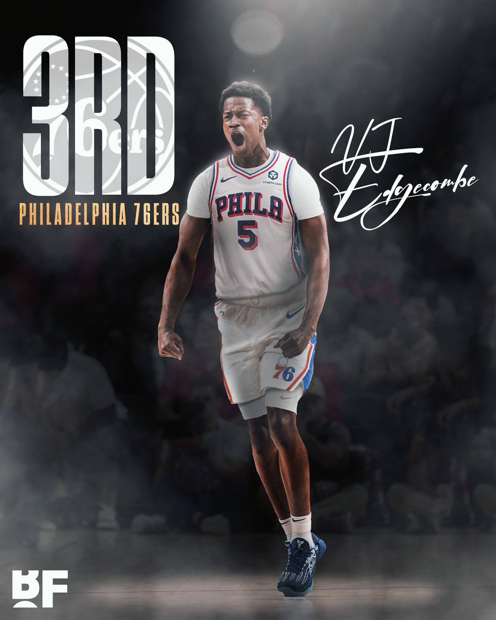 BREAKING: The Philadelphia 76ers select V.J. Edgecombe as the No.3 