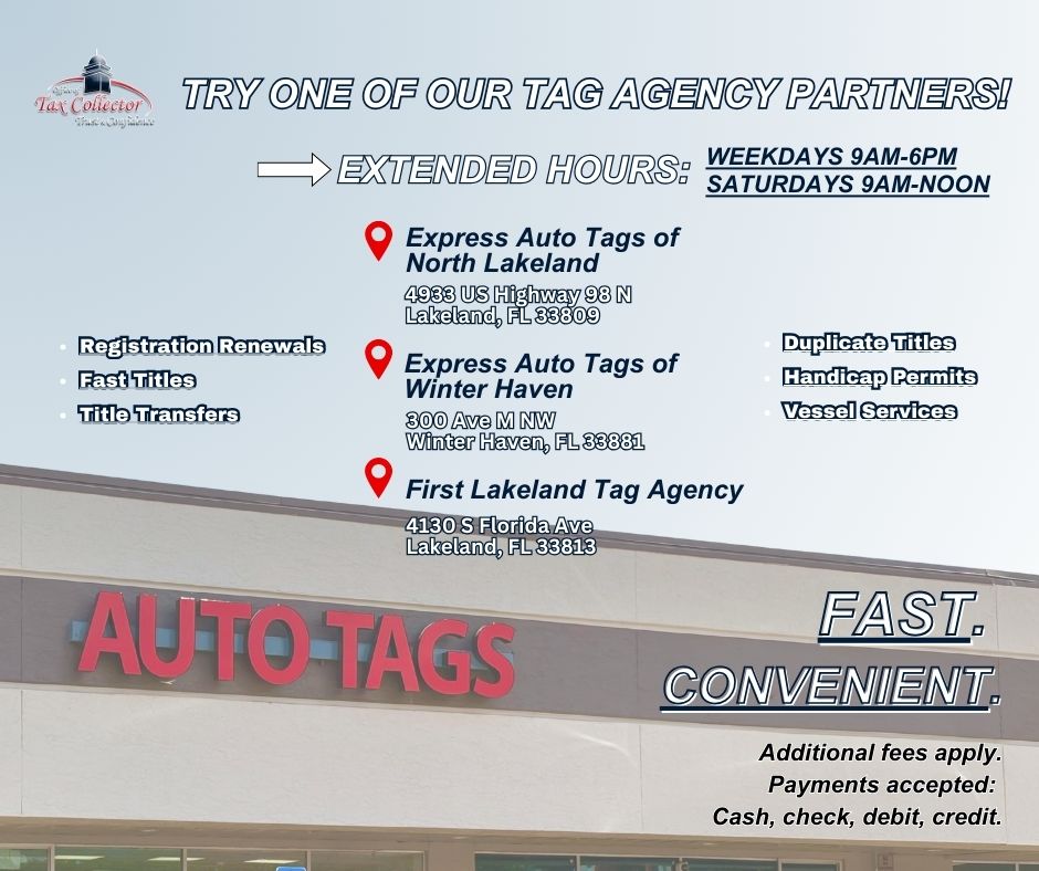 Joe - Did you know? Our tag agency partners are available to handle ...
