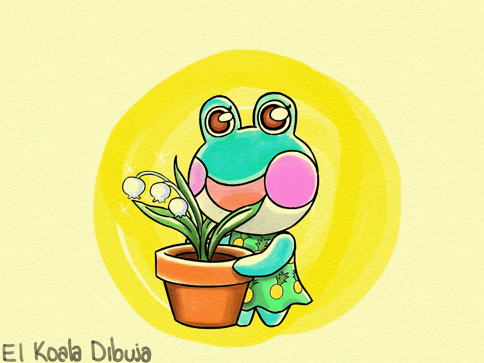 El Koala dibuja - #animalcrossing #fanart Lili la rana, a...