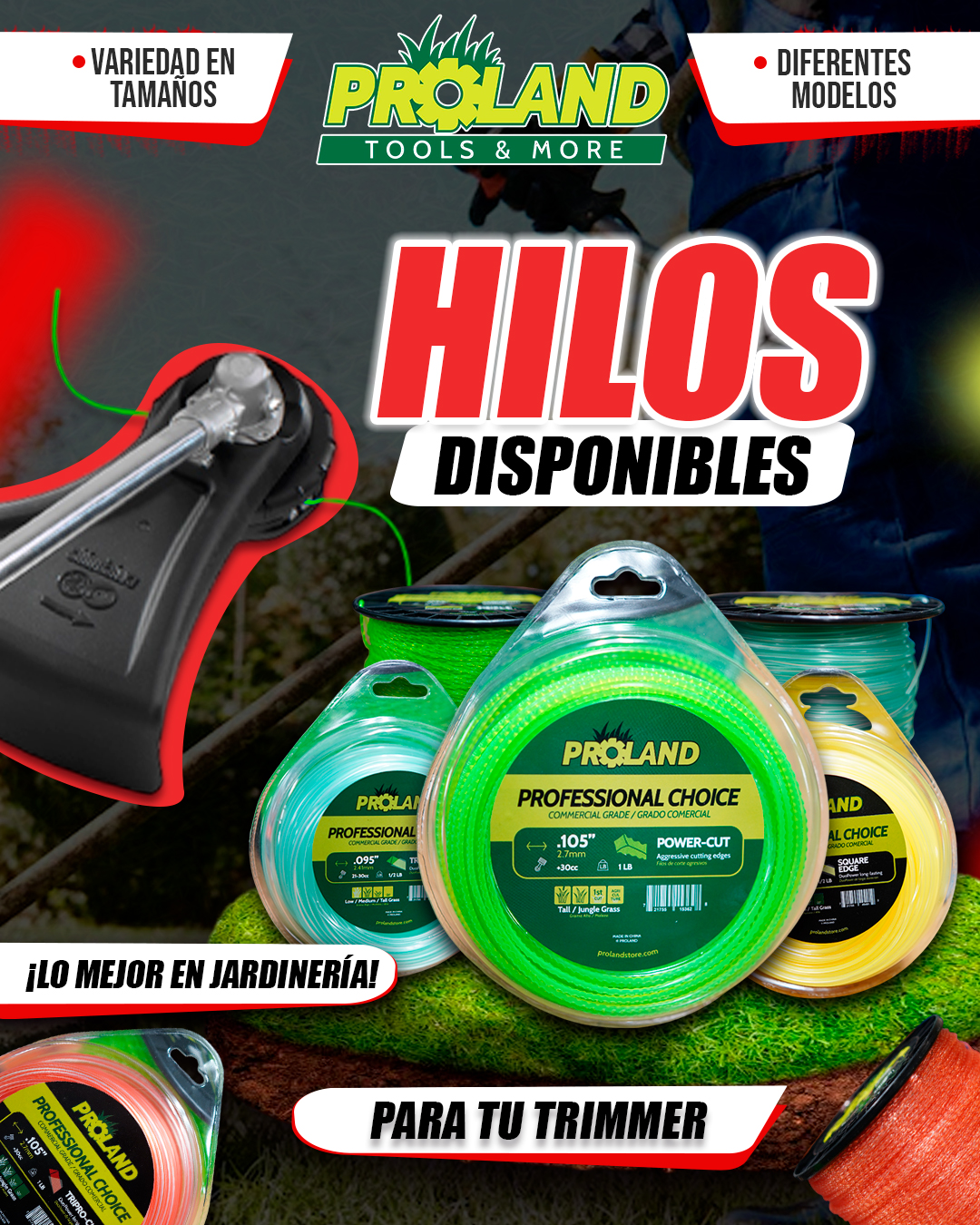 ProLand - 🌿 ¡LO MEJOR EN HILOS PARA TU TRIMMER! 🌿 En PROLAND TOOLS ...