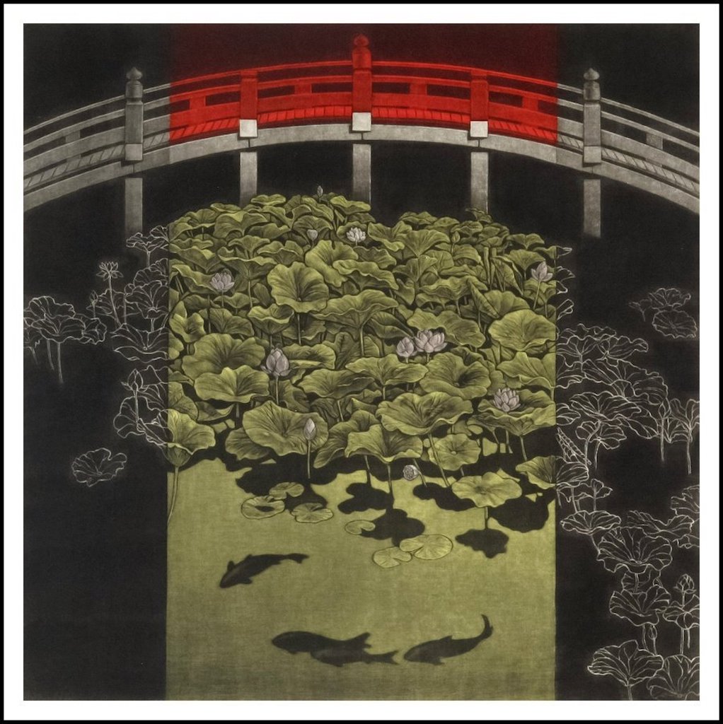 Round Trip' (a 1983 mezzotint) by Hamanishi Katsunori (浜西勝則