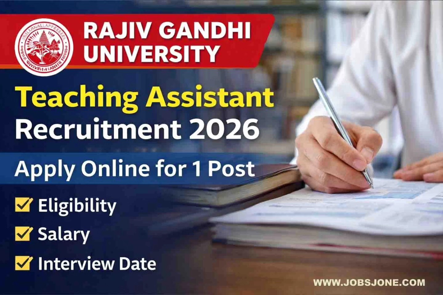 JobsJone.Com - 📢 Rajiv Gandhi University Recruitment 2026... | Facebook