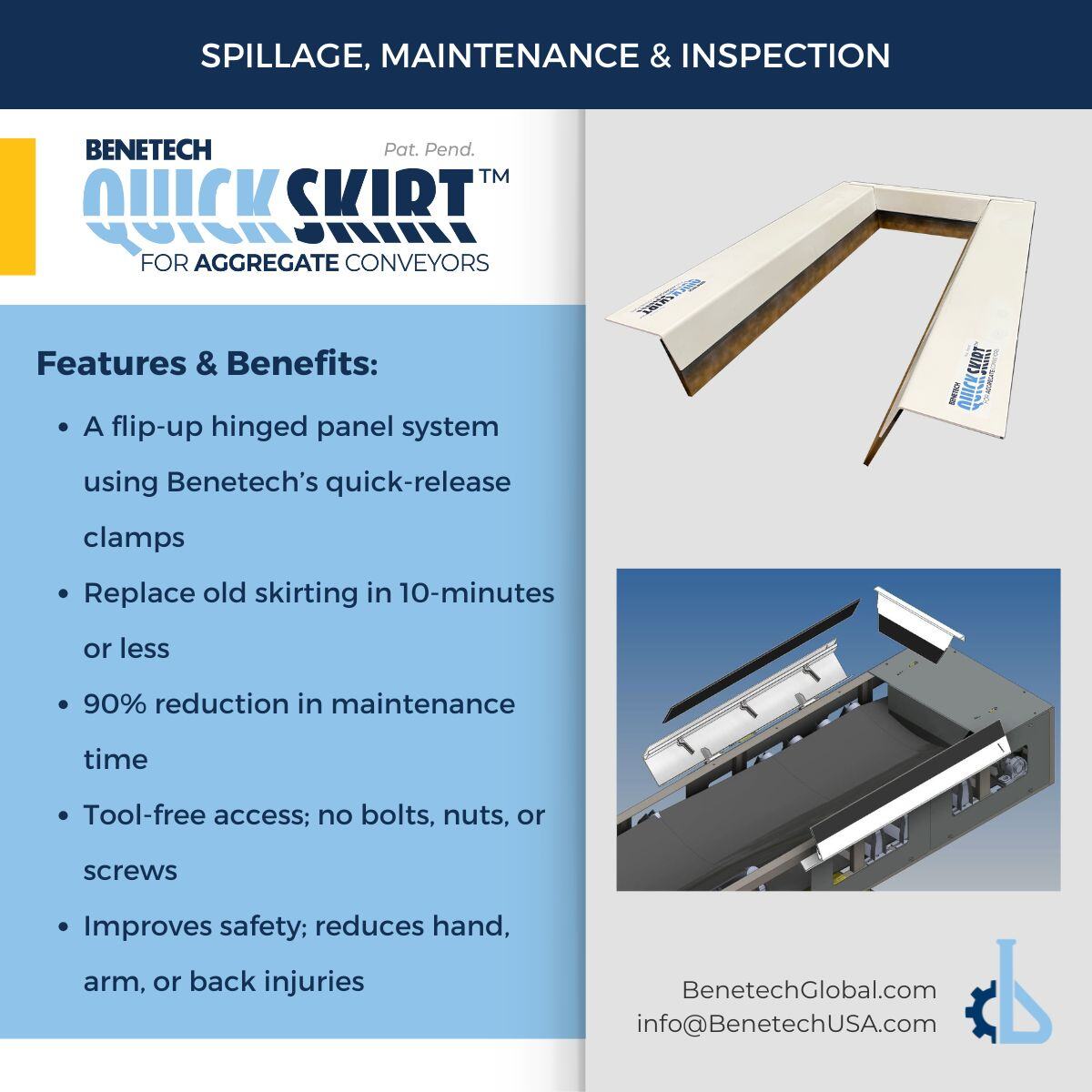 Benetech, - Replacing skirting on aggregate stacking conveyors often ...