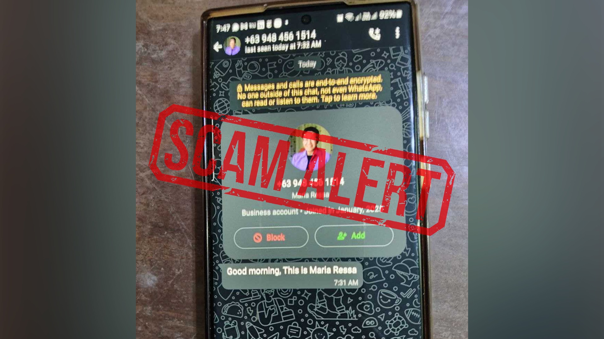Rappler - #SCAMALERT: BEWARE OF MESSAGES IMPERSONATING MARIA RESSA ...