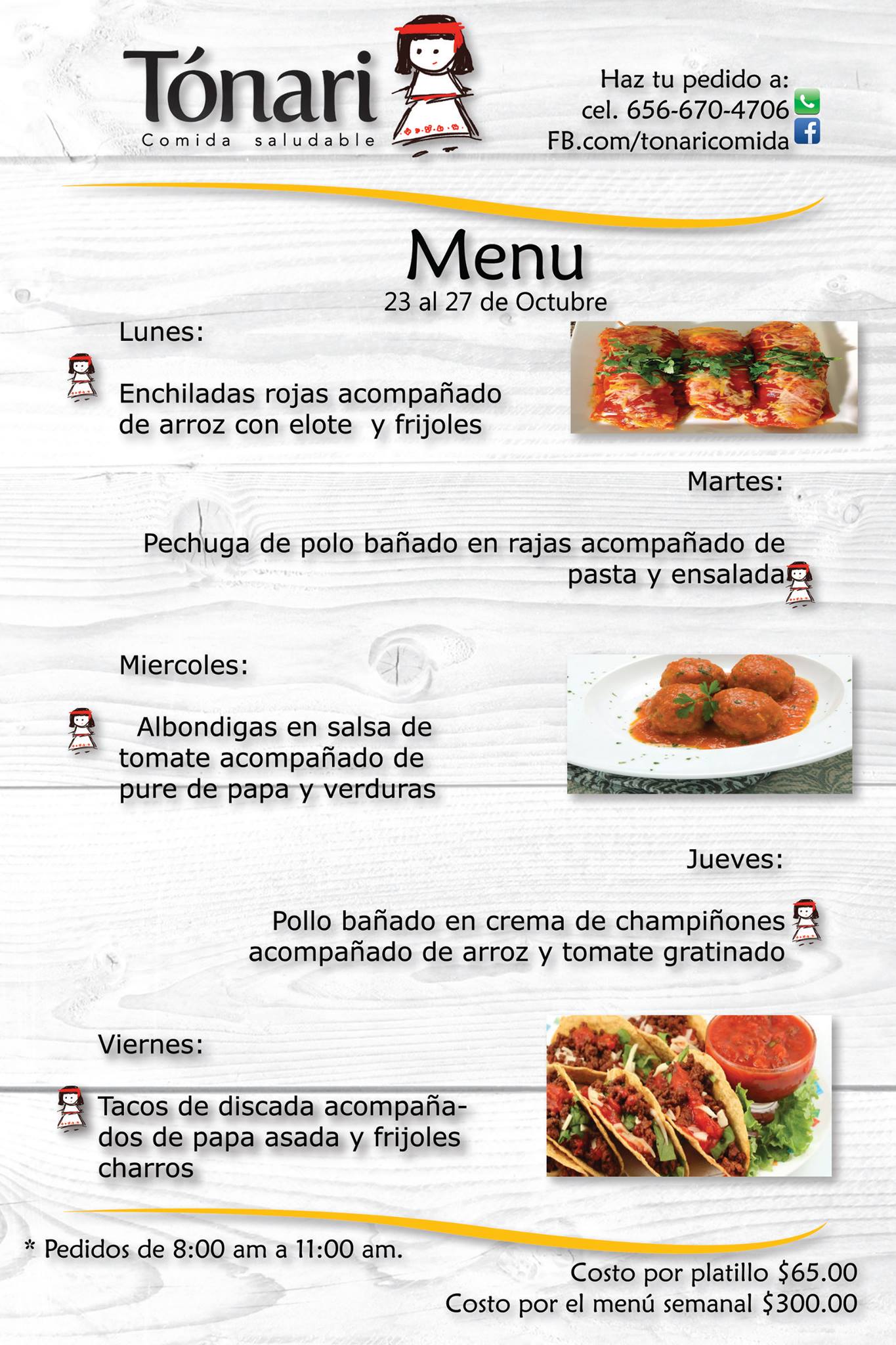 Menú semanal del 23... - Tonari Comida Saludable a Domicilio