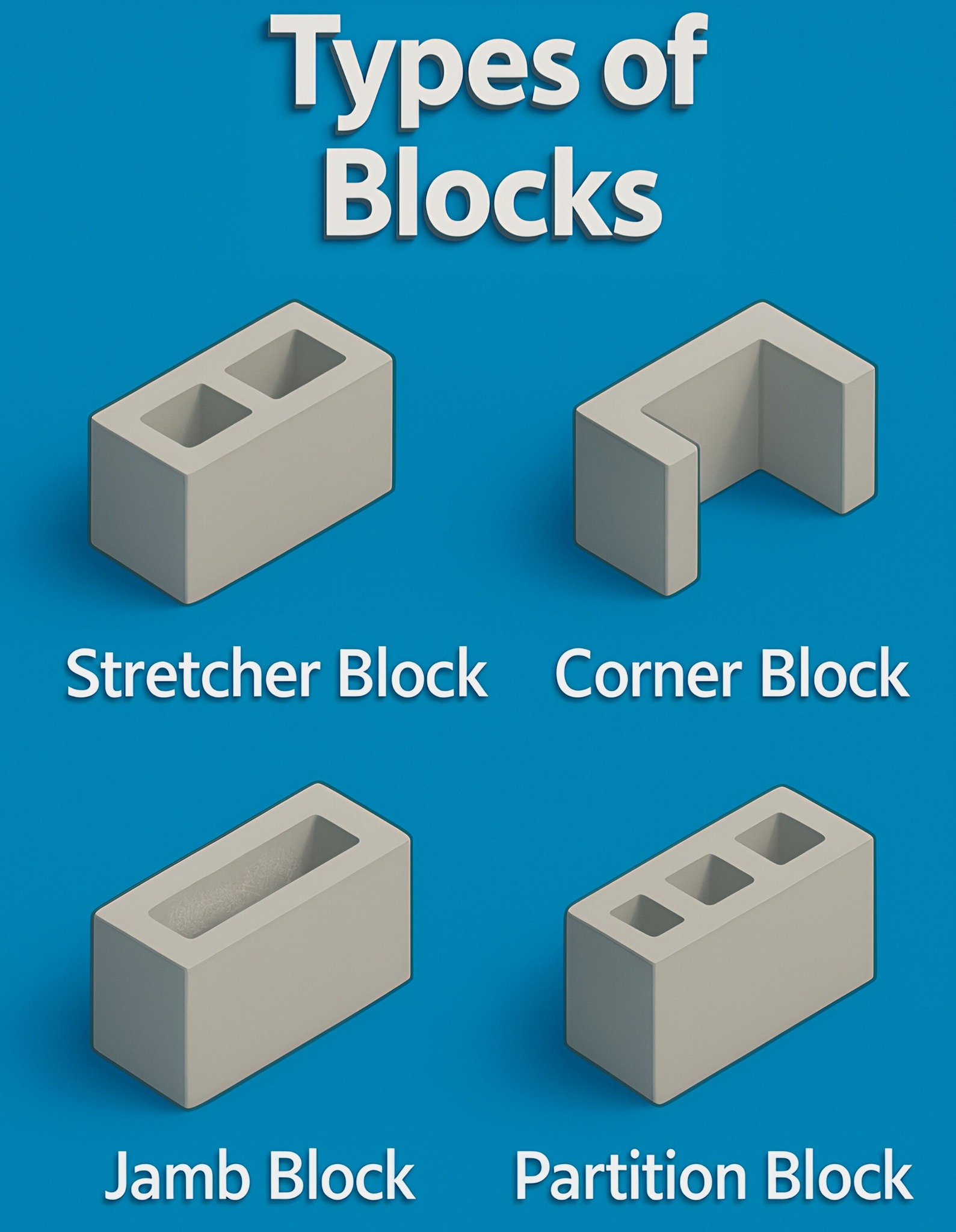 Civil - Main Four Types of Block 1. Stretcher Block 2. Corner Block 3 ...