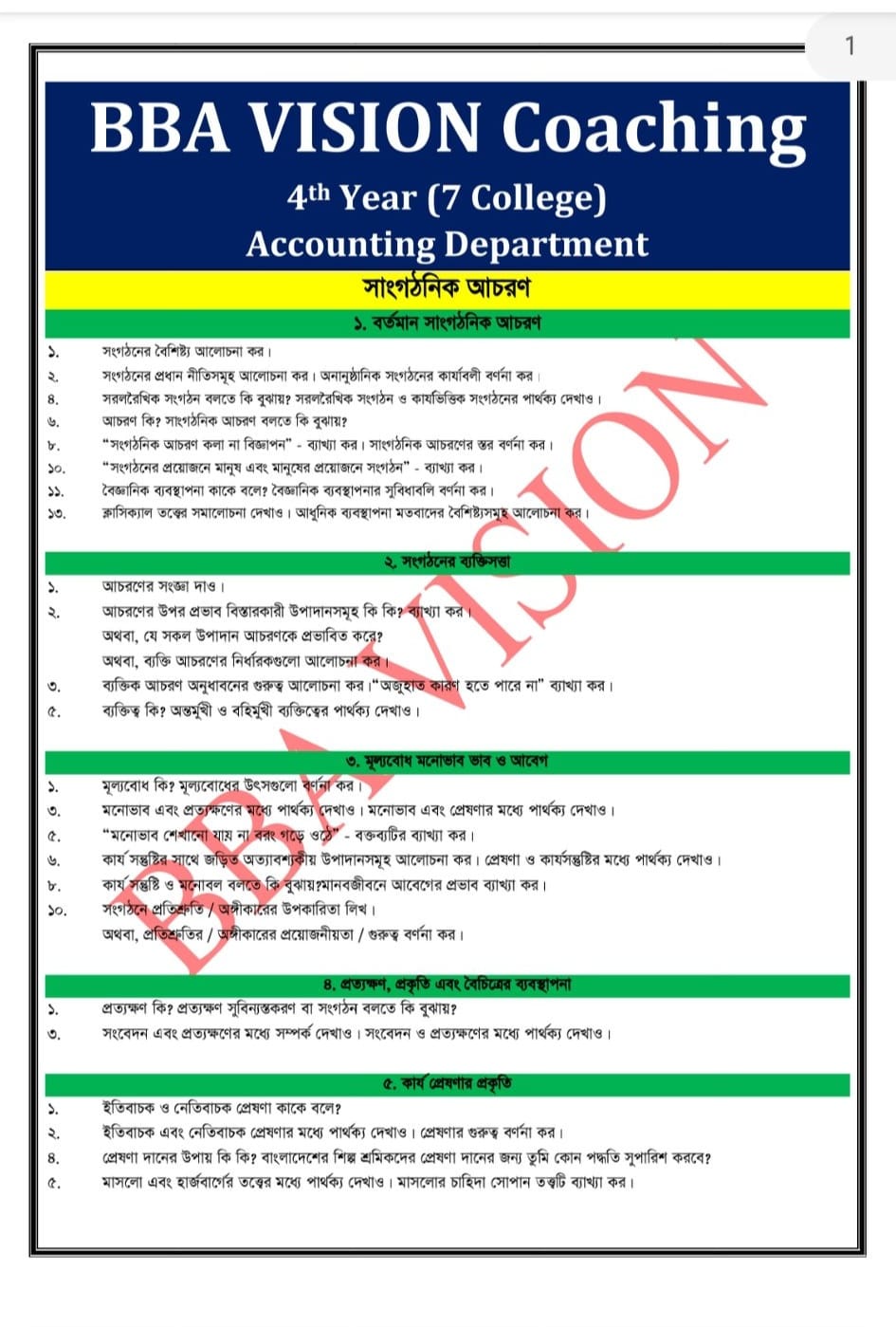 🔥🔥HOT SUGGESTIONS🔥🔥🔥 #4th_Year (7... - BBA Vision Coaching