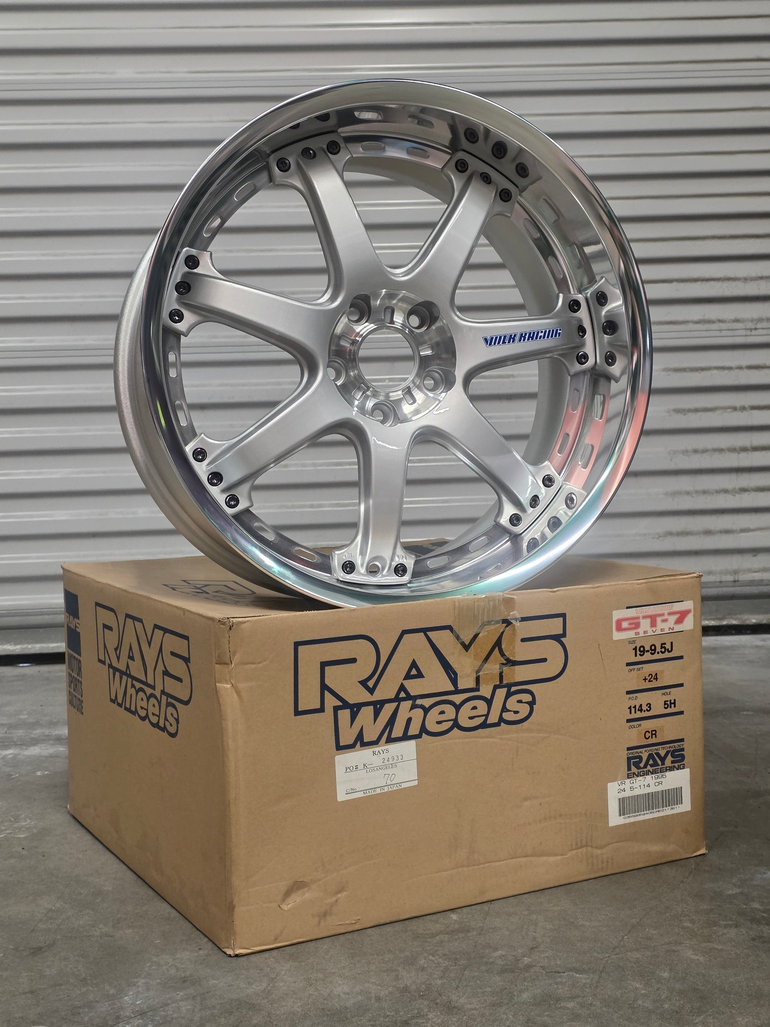 RAYS VOLK RACING GT-7 19x9.5 +24 5x114.3 1 Wheel only, NOT a full 