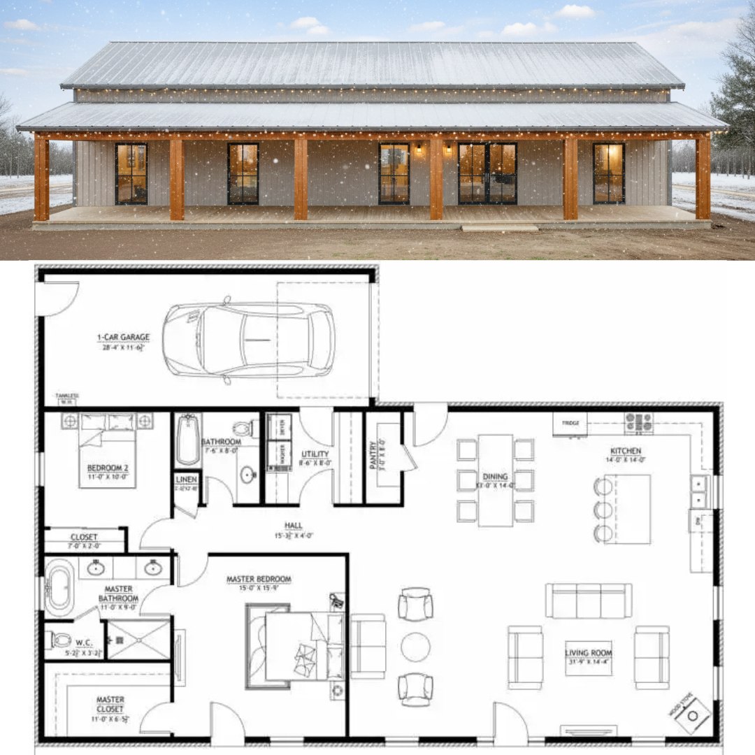Barndominium - The dramatic effect of vaulted ceilings starts with the ...