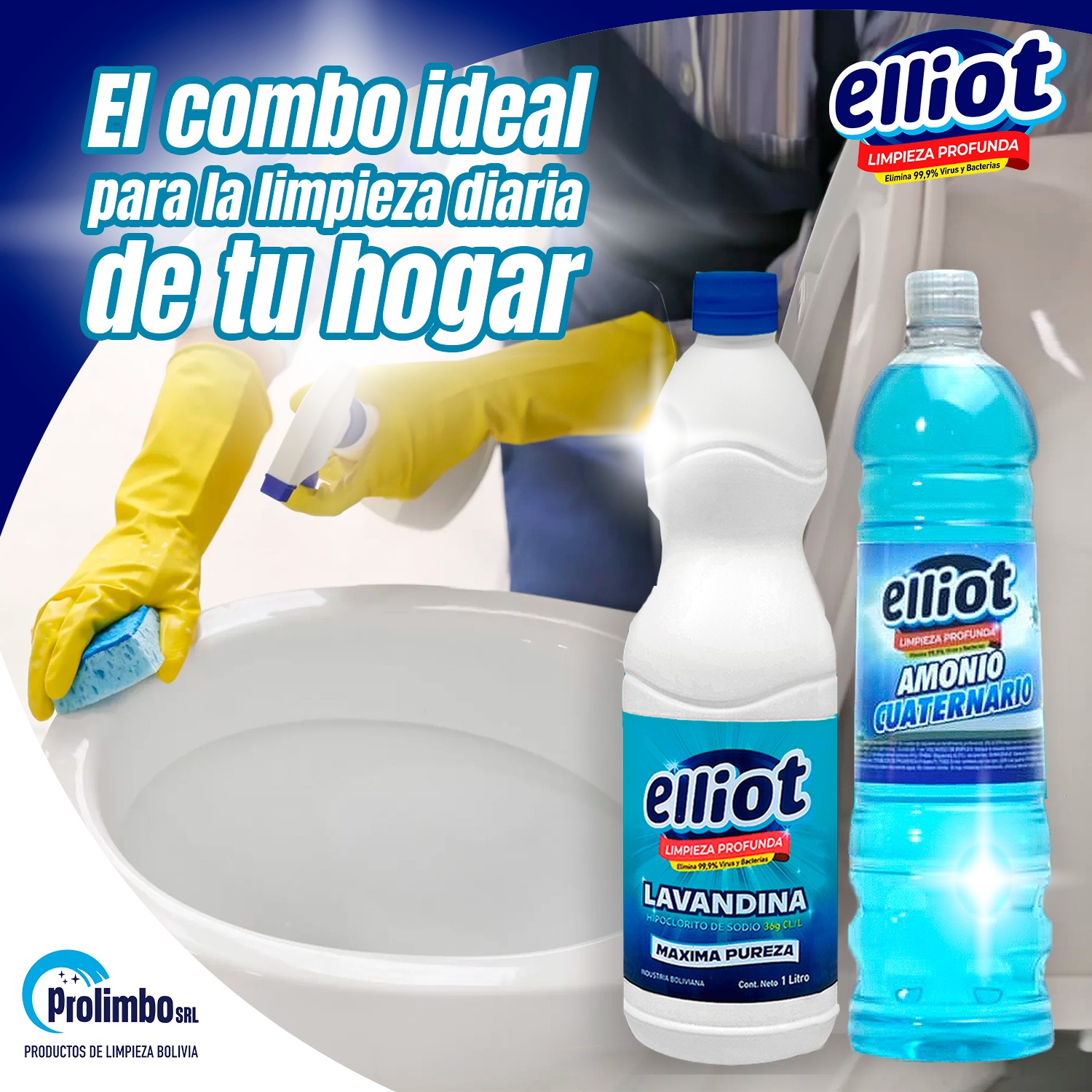 Prolimbo - 🧼 El combo ideal para tu limpieza diaria: LAVANDINA + AMONIO ...