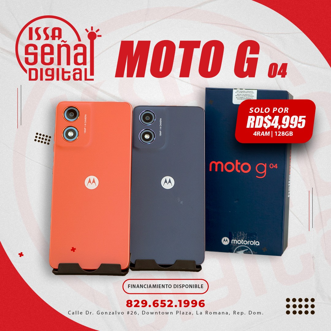 Issa - ¡📱 Descubre el nuevo Moto G 04! 📱 💰 Por solo RD$4,995! 💾 128GB ...