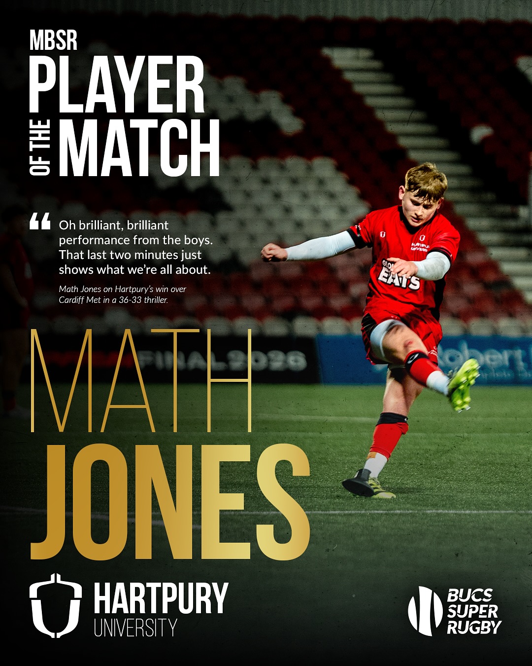A worthy performance from Math Jones... - BUCS Super Rugby | Facebook