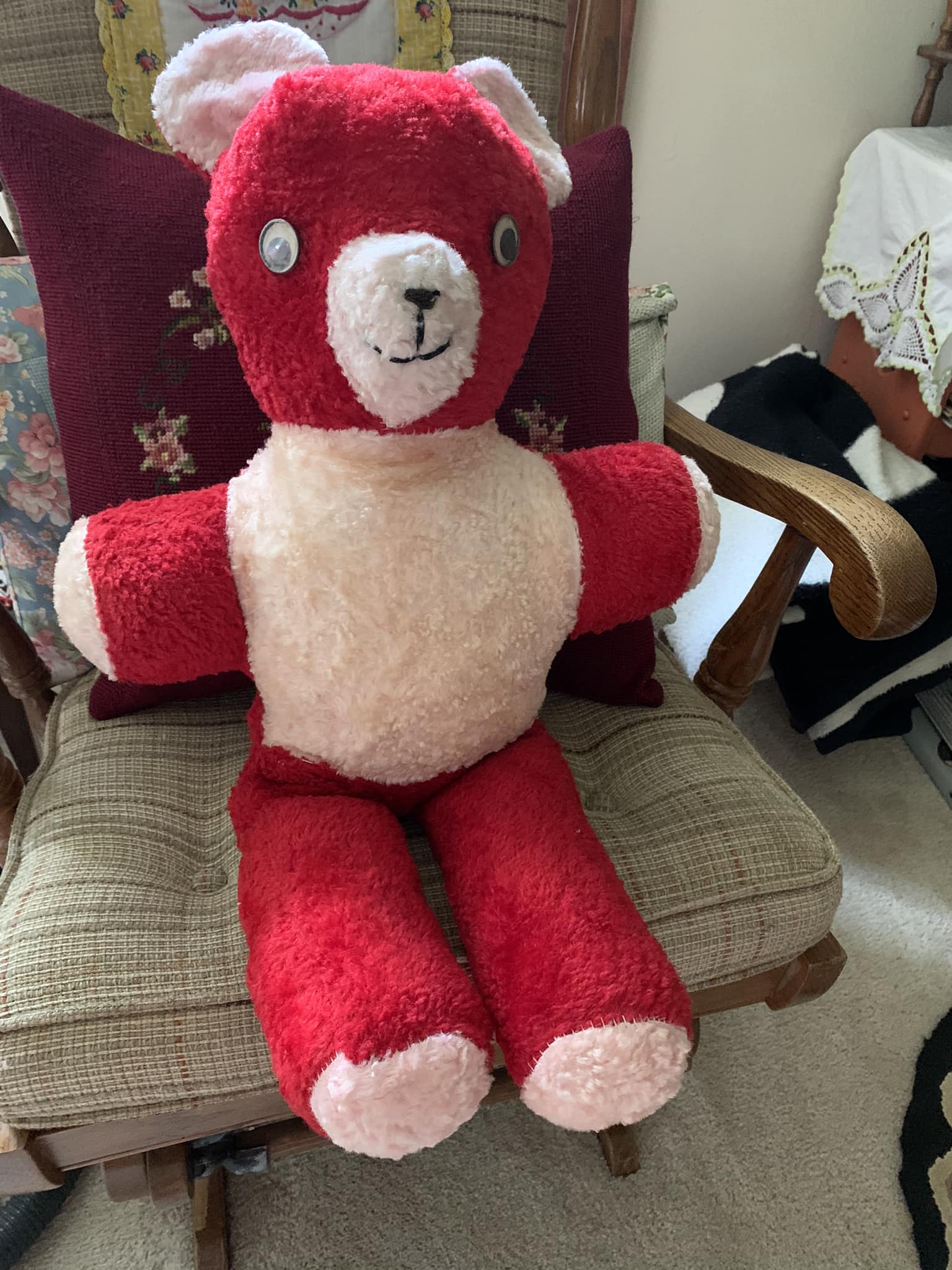 Here is Patch. I believe he is a 1930s Merrythought Bear as he has  display picture 1