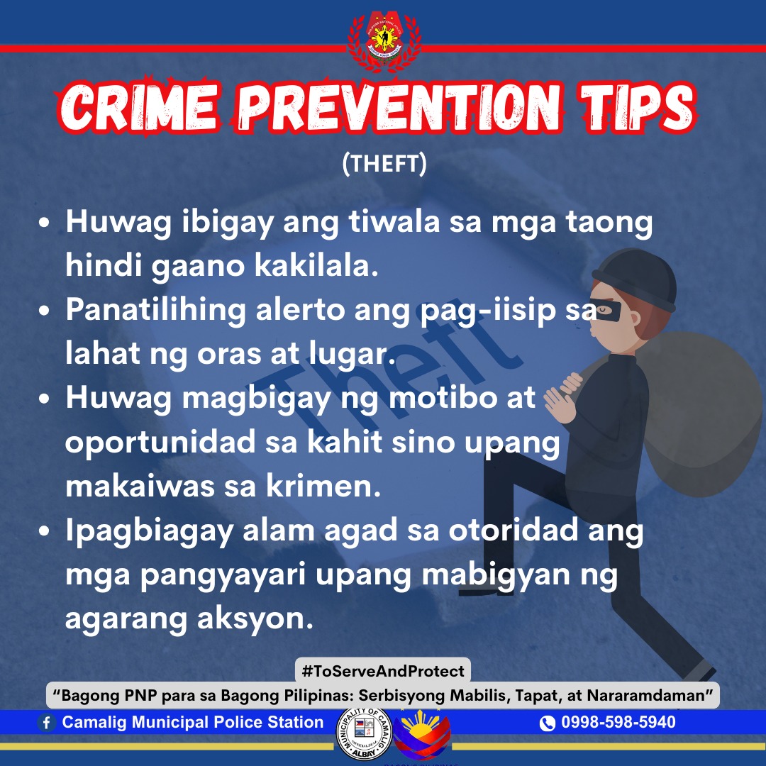 Camalig - CRIME PREVENTION TIPS (THEFT) #BagongPNPparaSaBagongPilipinas ...