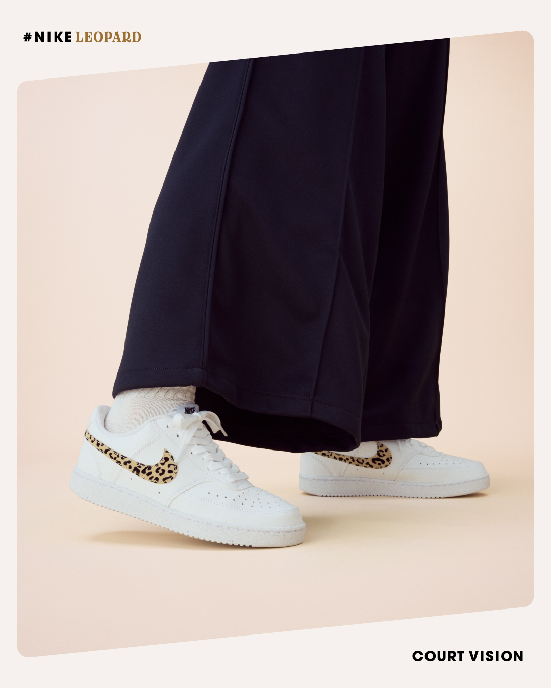 Nike Court Vision ヒョウ柄 スニーカー NIKE COURT VISIONの レオパ、かわいくない？ シンプル冬コーデも